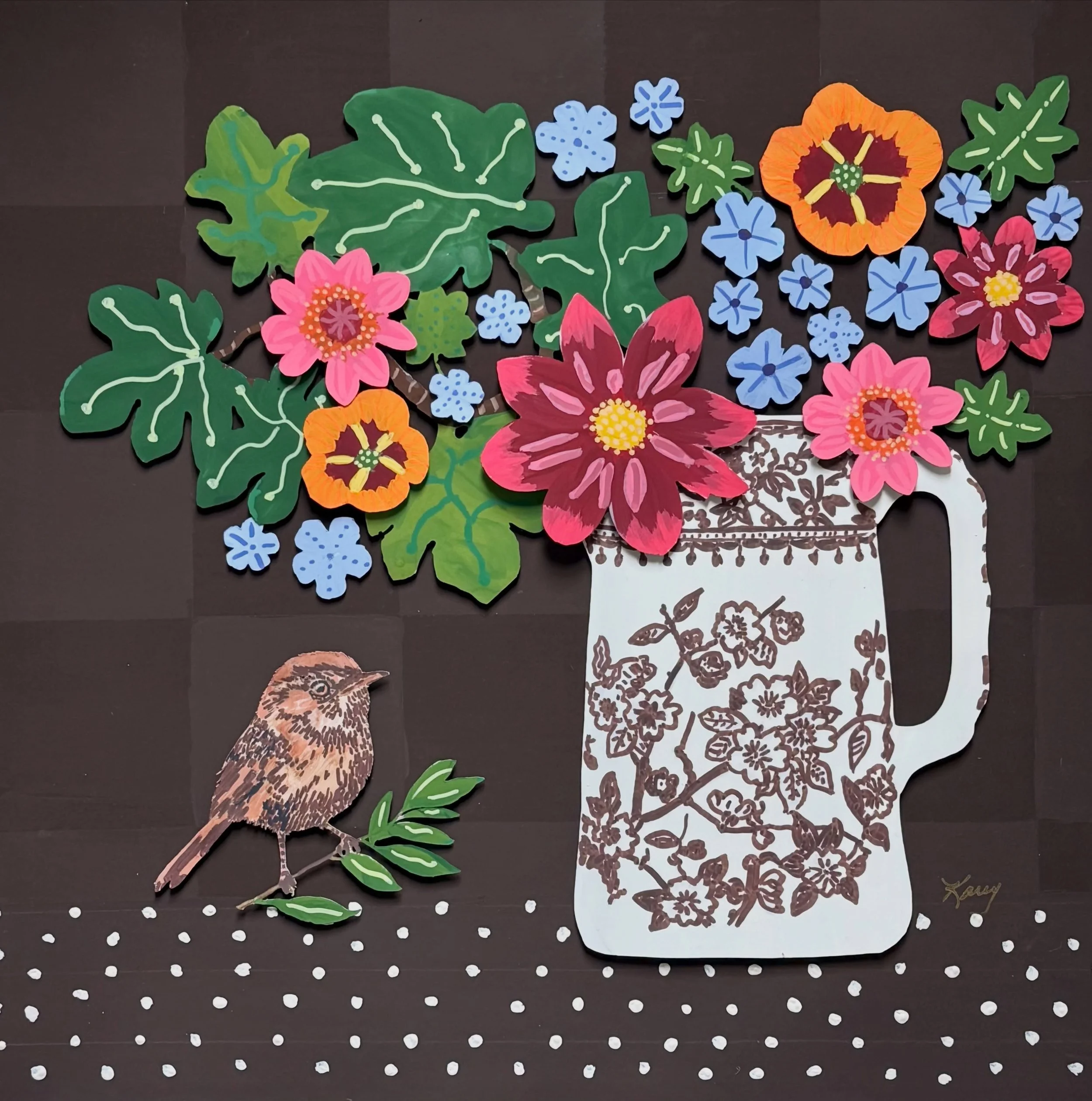Ah Summer, can&rsquo;t say I&rsquo;m sorry to see you go; it was a scorcher. Now I&rsquo;m excited about the *best* time of year; so much to look forward to! My &ldquo;Birds gone Wild&rdquo; series is coming along; this piece will be included in a fu