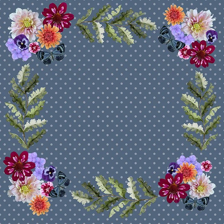 Bandana: 100% silk "Mahj Blue"