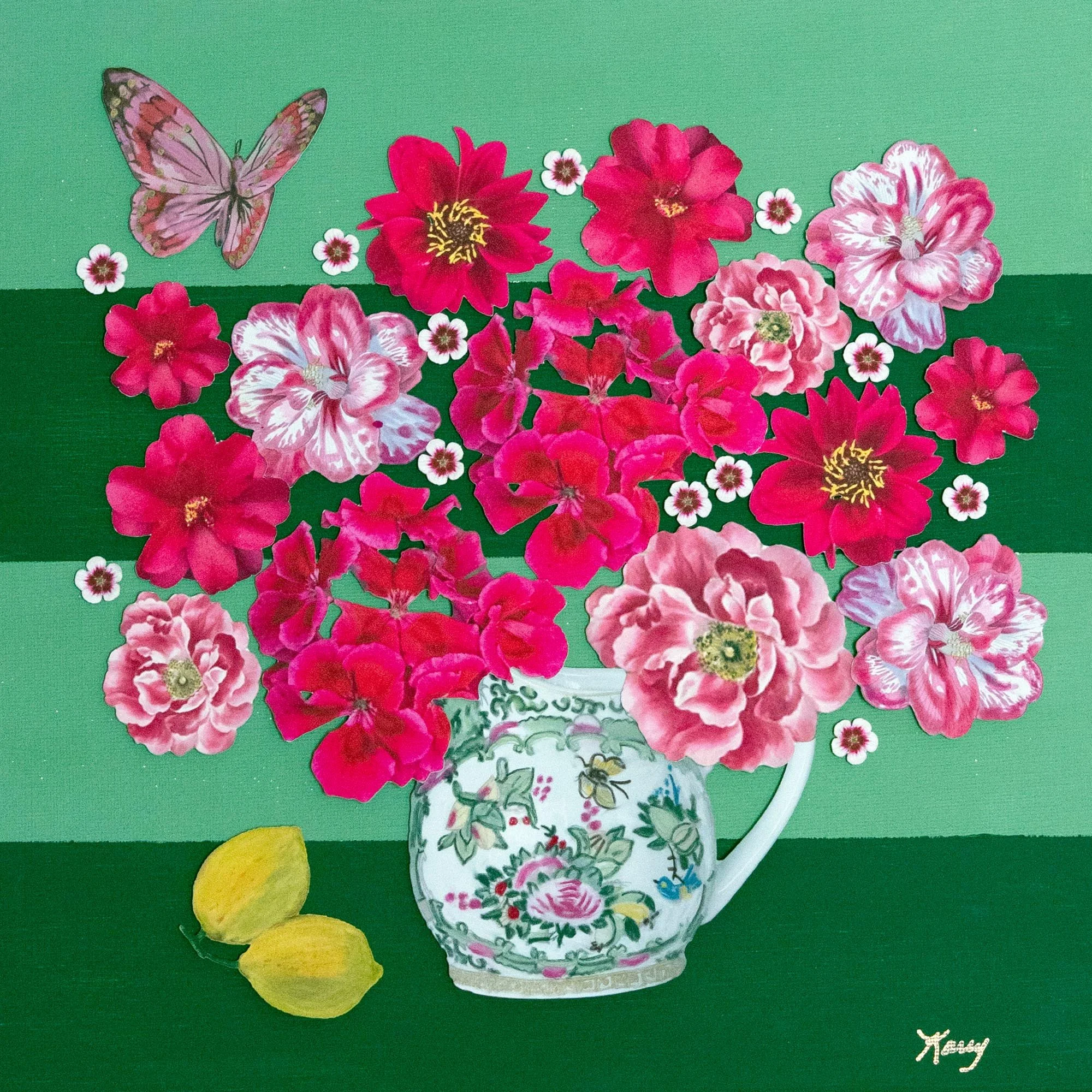 Handmade Collage: Garden in a Teacup