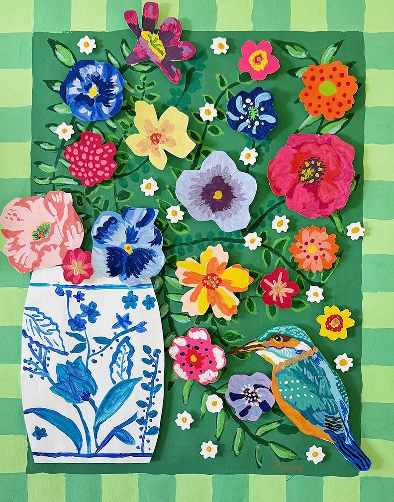 Hand-painted Collage: Green Day