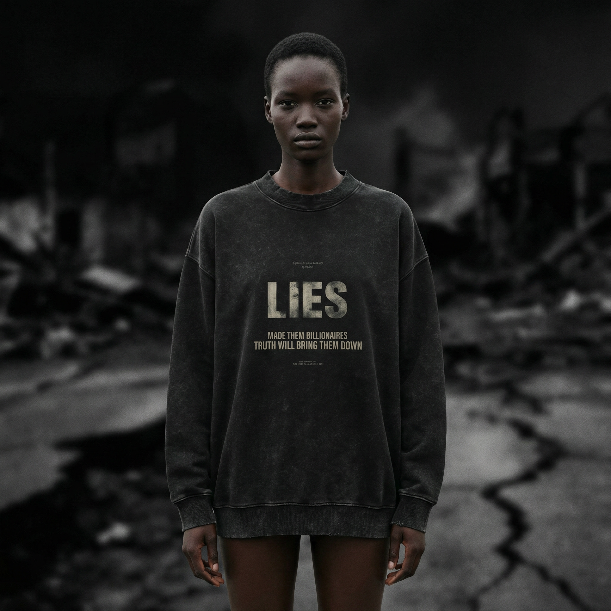 Sweat Oversize – Édition LIES – Truth Will Bring Them Down -  Streetwear Engagée