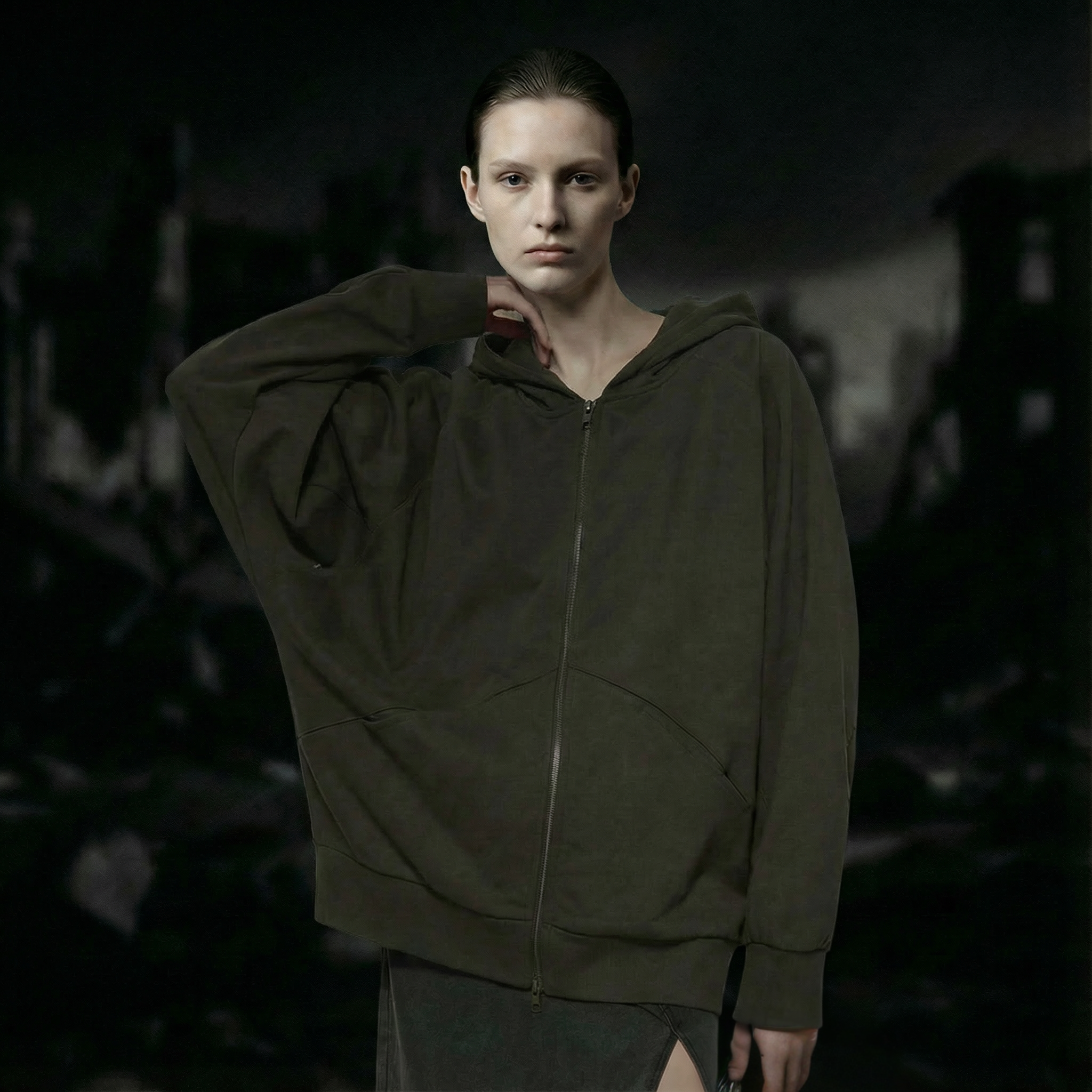 Hoodie zippé unisexe – manches dolman – polaire 365 g/m² voir + de couleurs