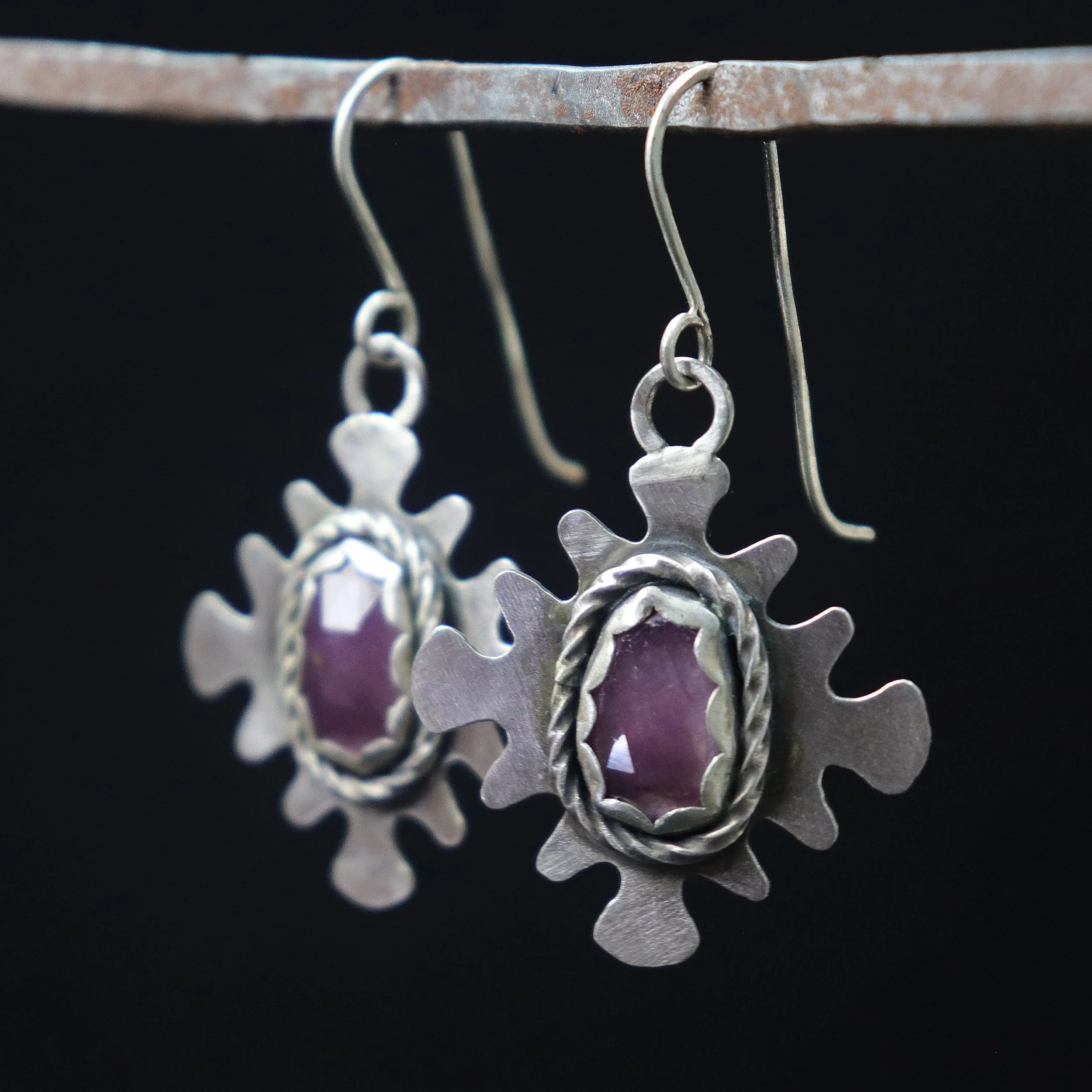 Suzani Squares with Rubies Earrings-2.jpg