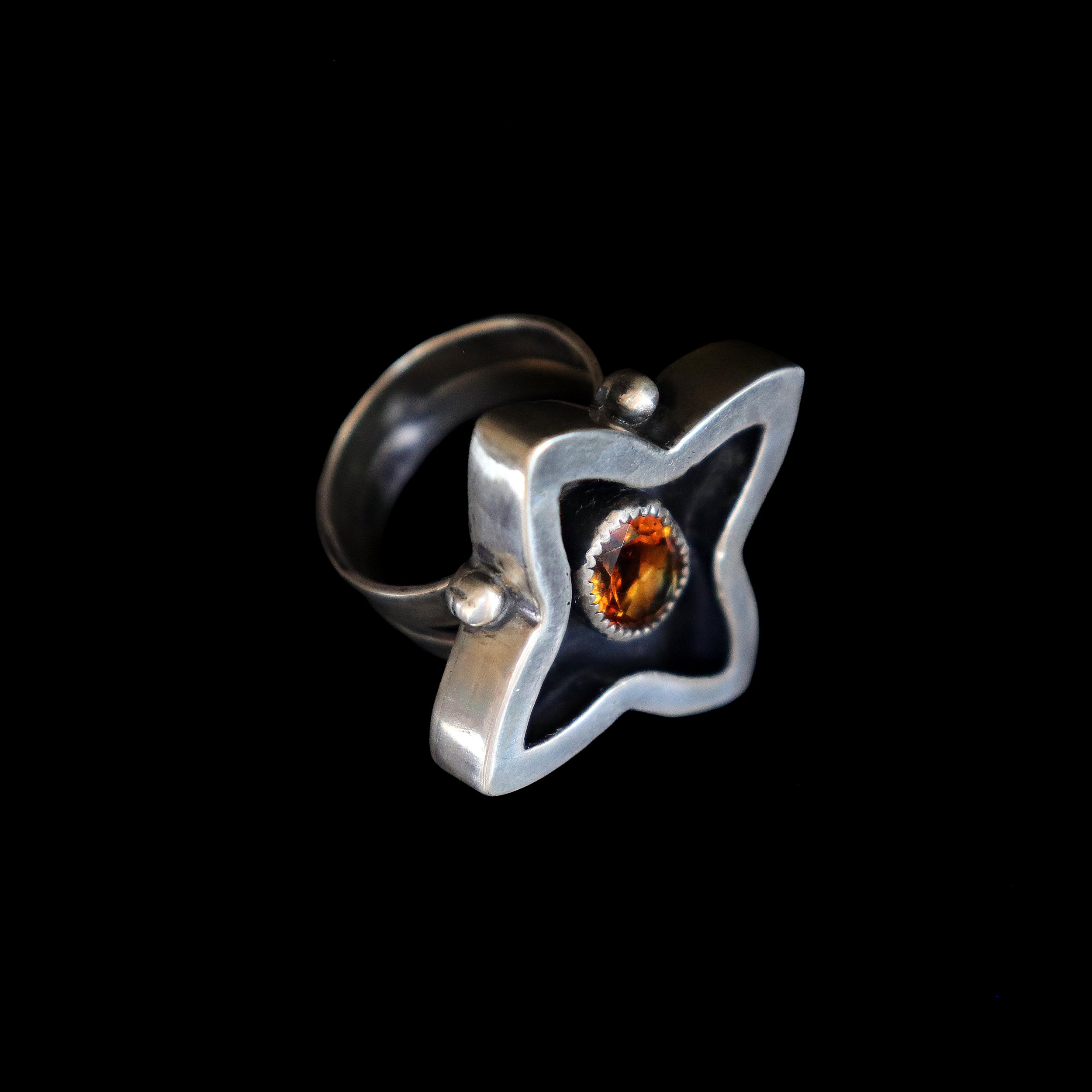 Four Point Hollow Form Citrine Ring-1.jpg