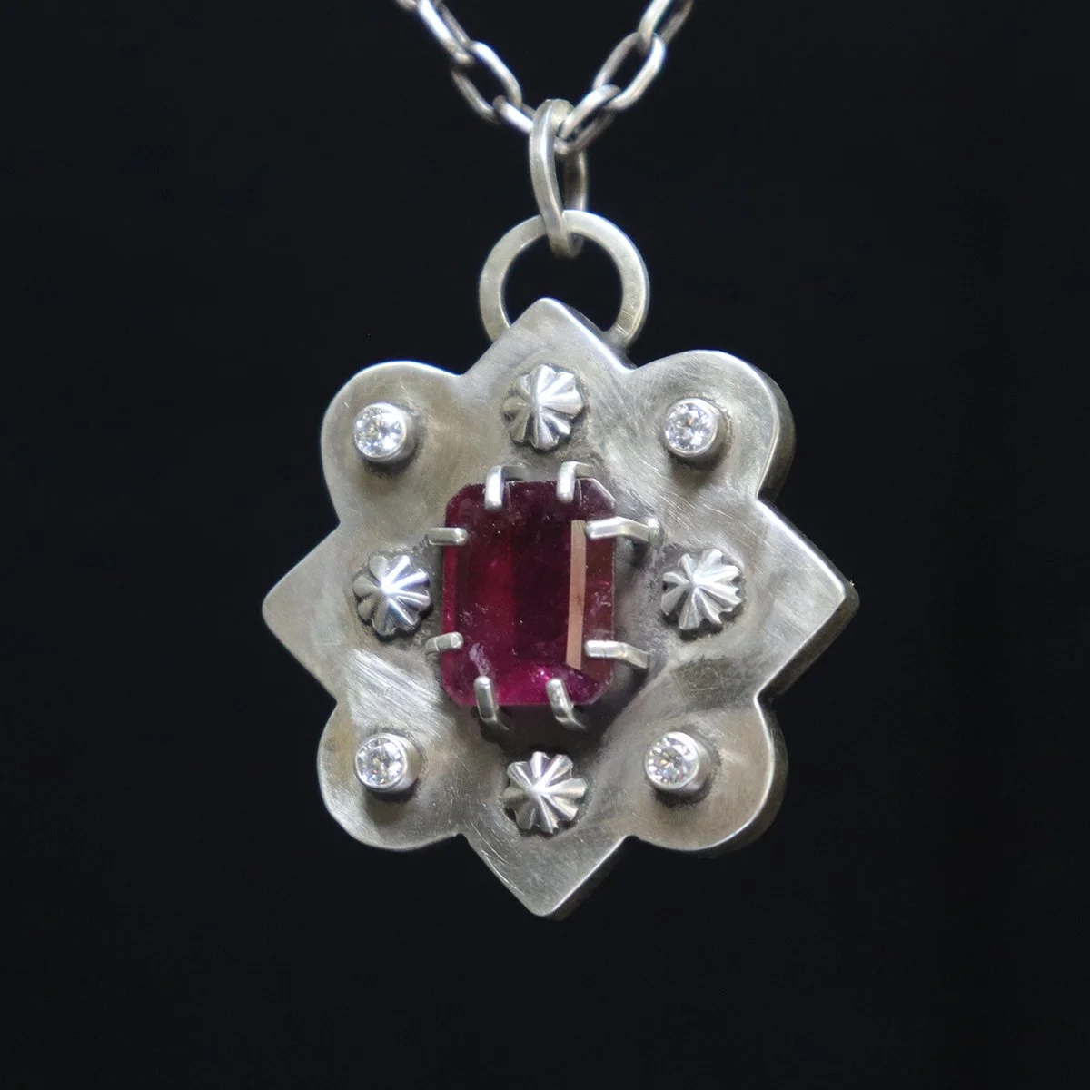 Rubellite Tourmaline Moroccan-inspired Pendant