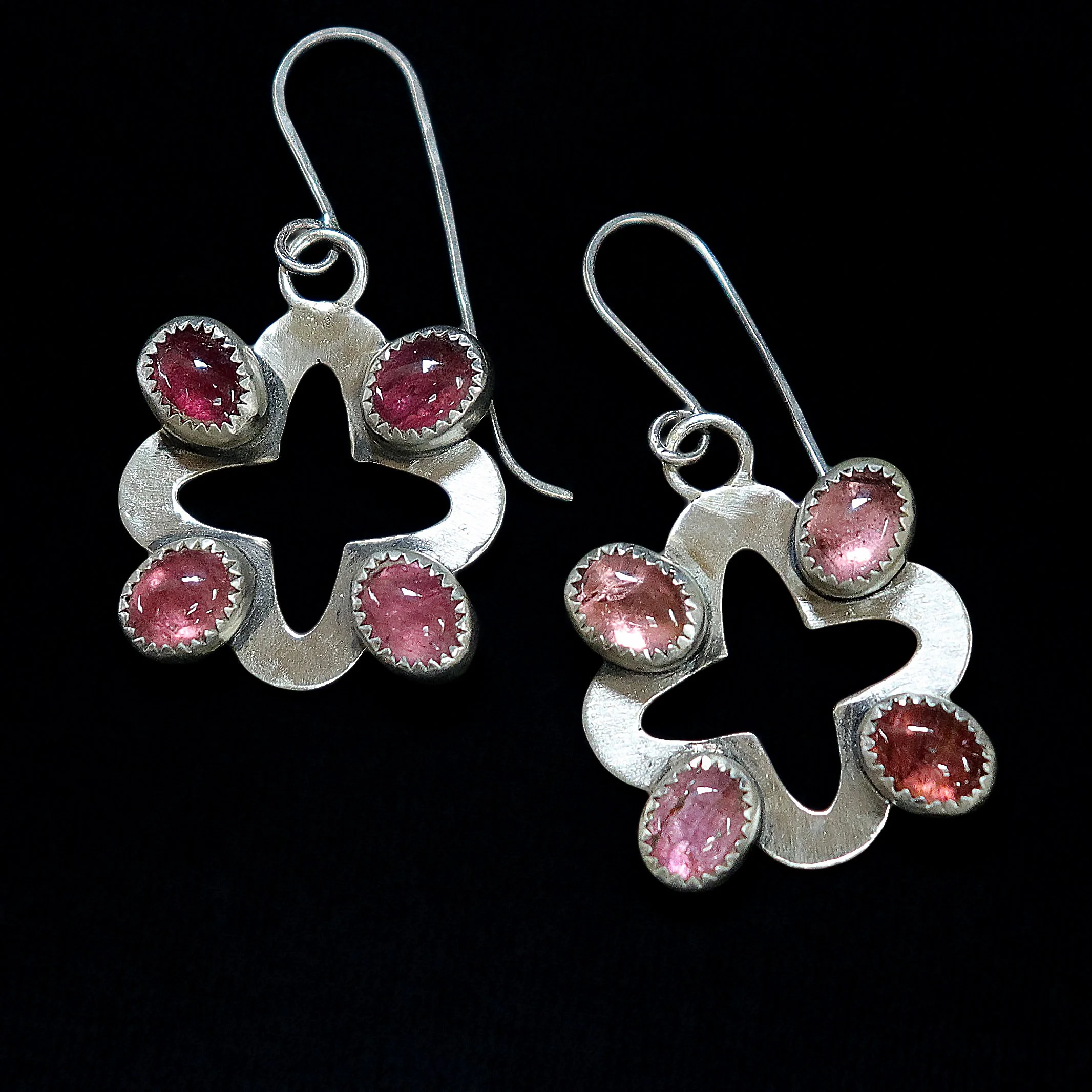 Open Quatrefoil with pink Tourmaline Earrings-3.jpg