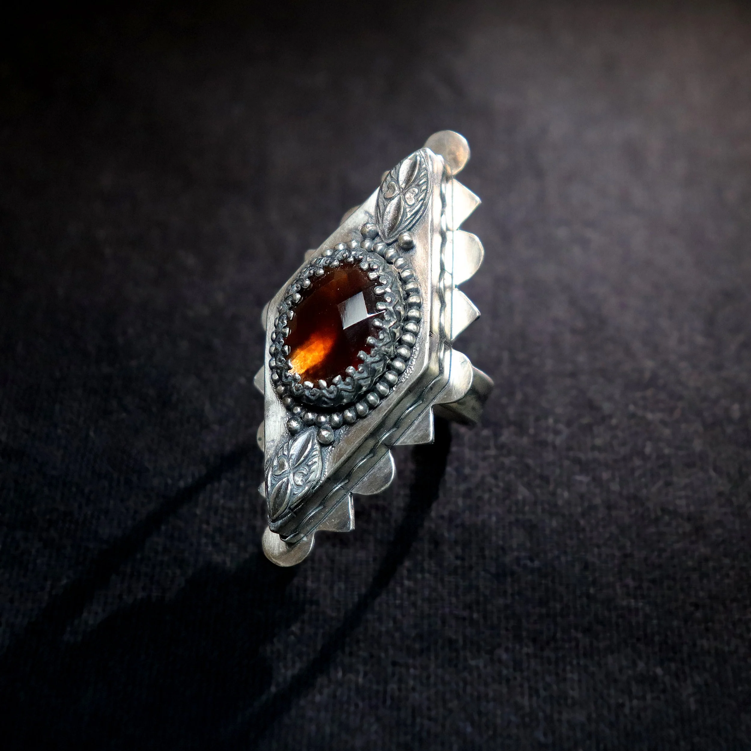 Garnet Diamond Hollow Form Ring-1.jpg