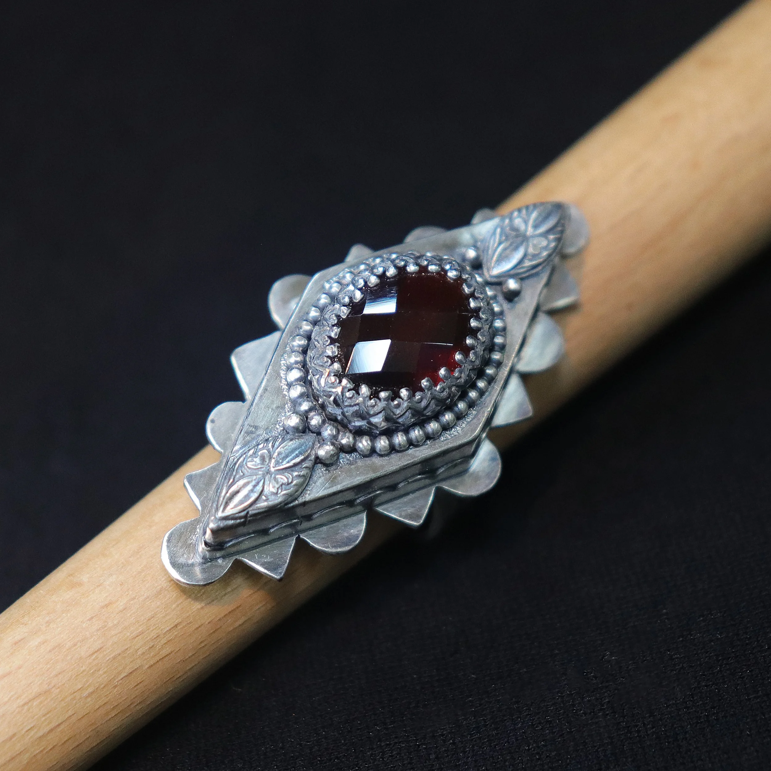 Garnet Diamond Hollow Form Ring-2.jpg