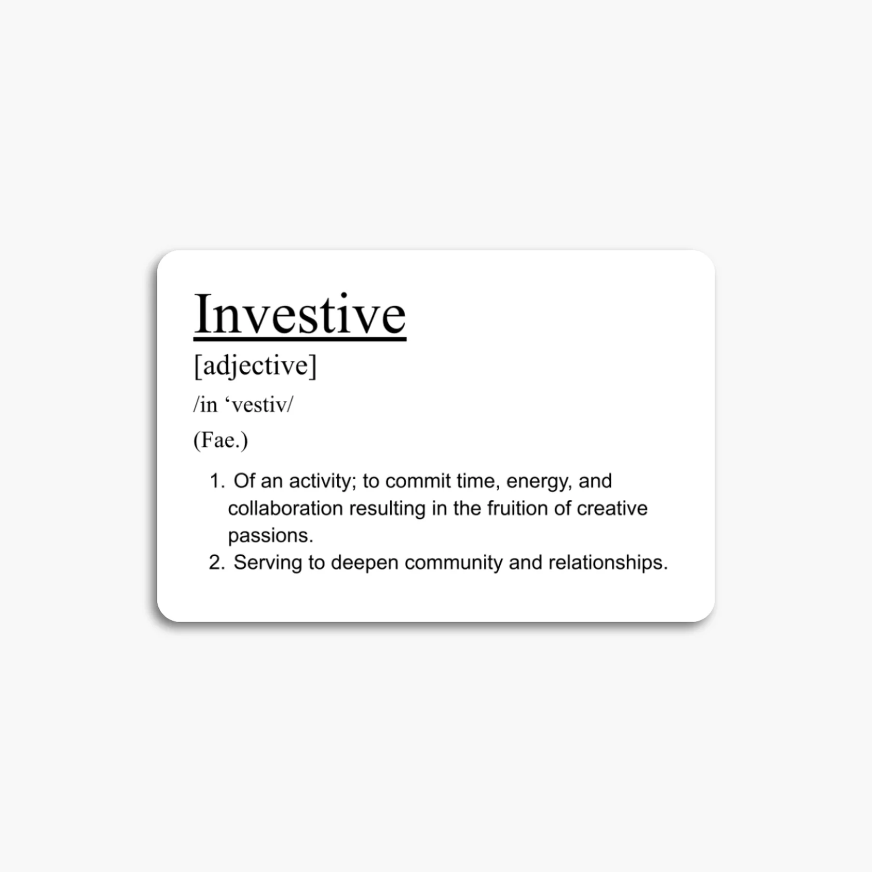Investive Grammar Sticker