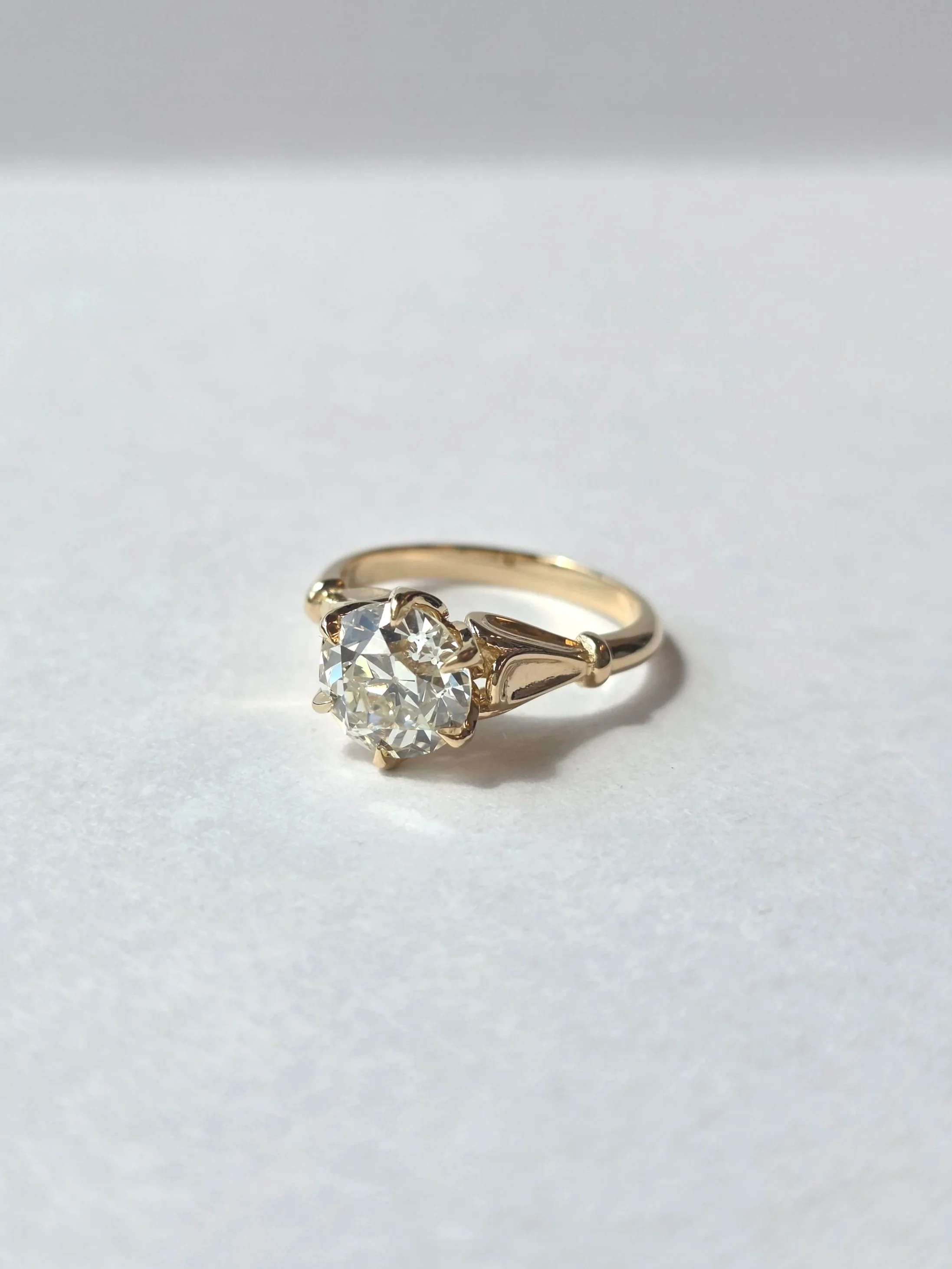 Vintage style solitaire engagement ring set with old european cut diamond
[engagement]