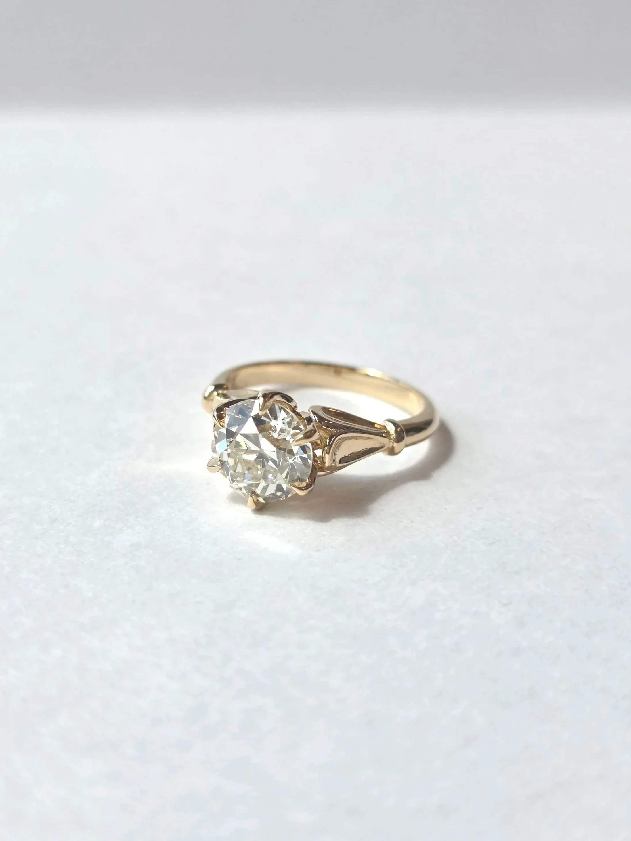 Vintage style solitaire engagement ring set with old european cut diamond
[engagement]