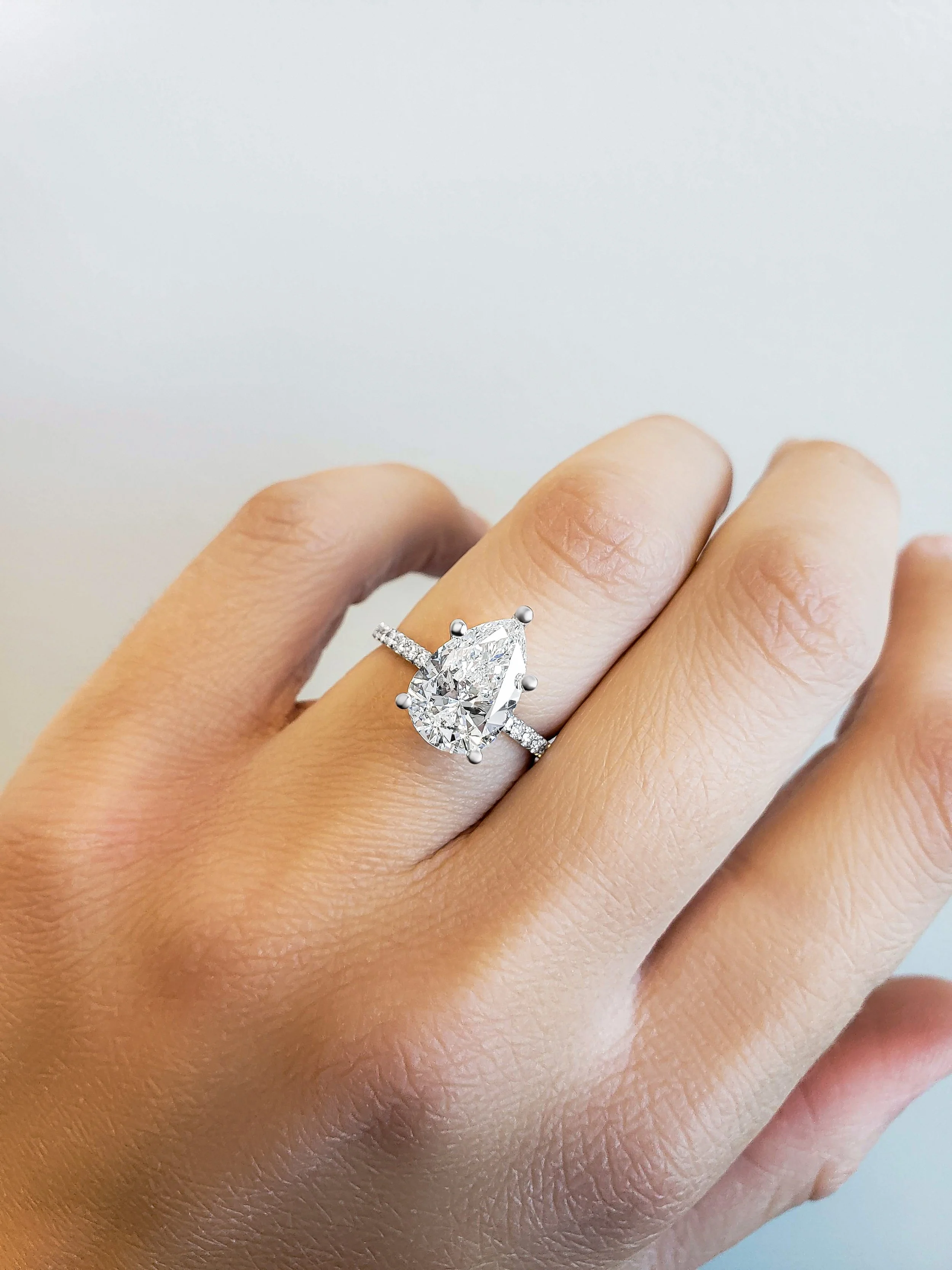 Pear cut diamond engagement ring