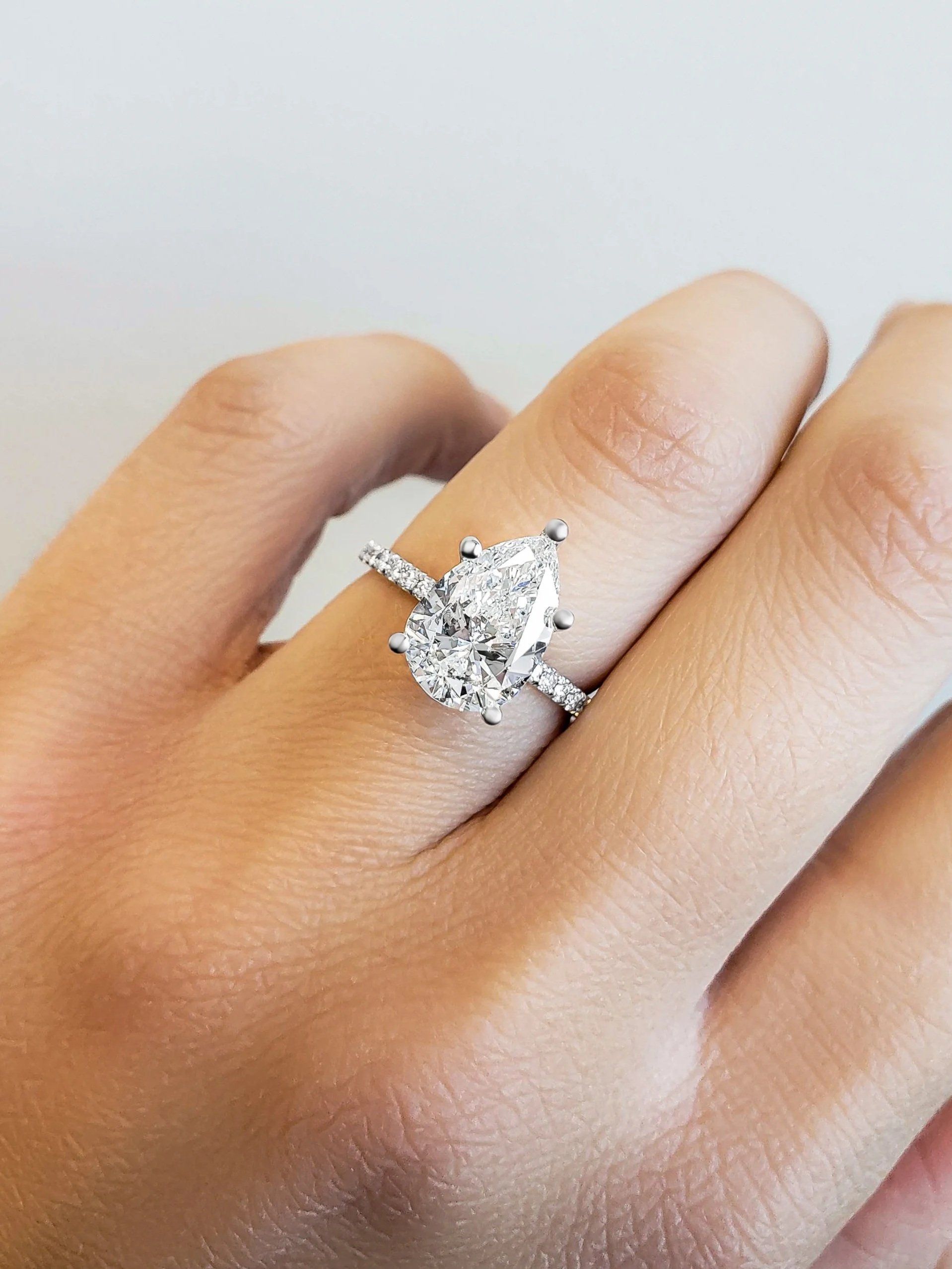 Pear Shaped Diamond Engagement Ring