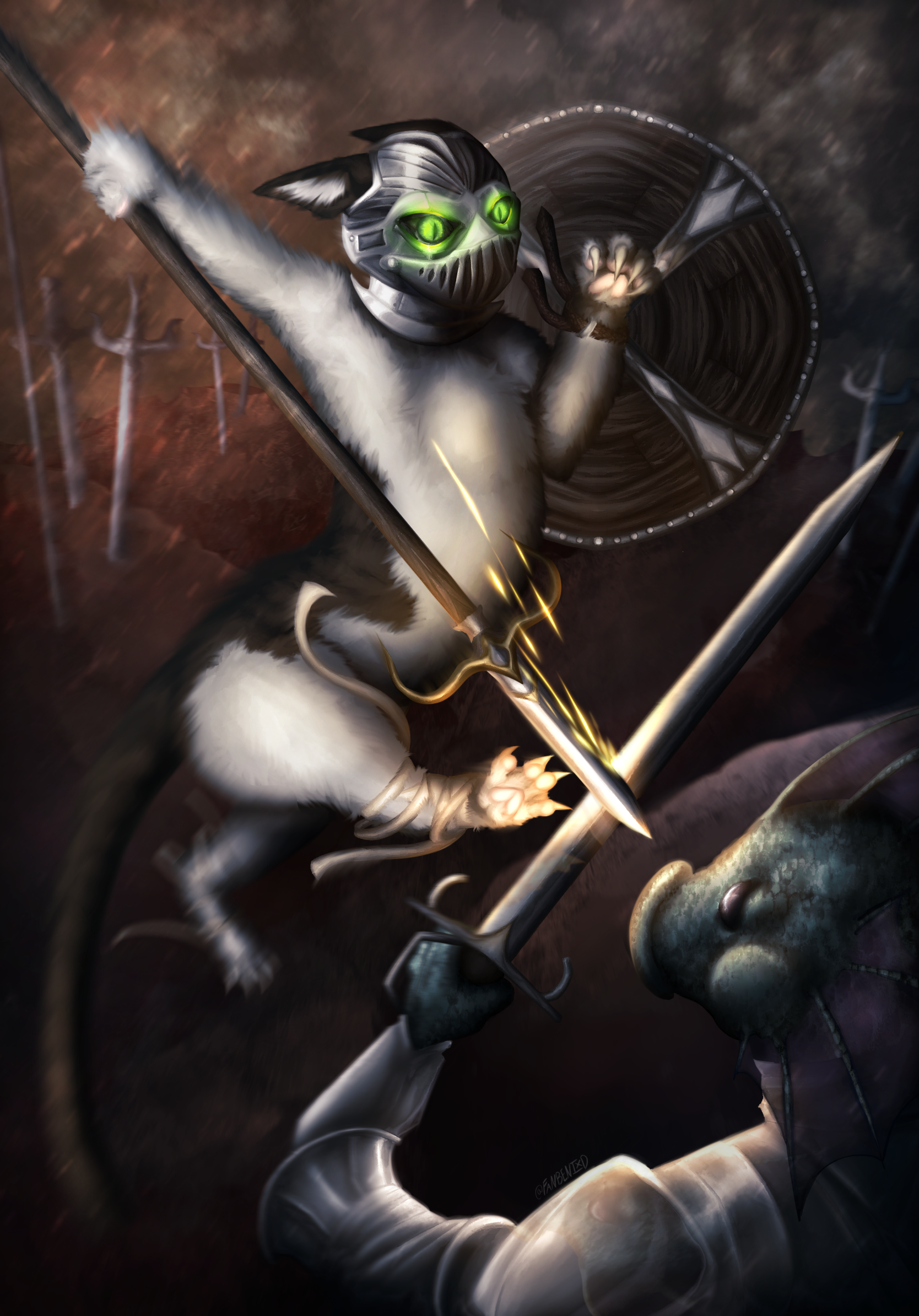 "The Cat Lancer" (Digital) Procreate, study work