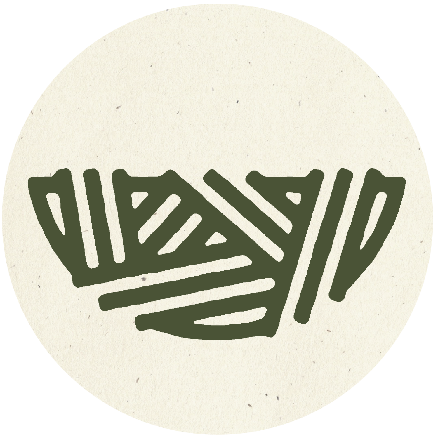 Stylized green sketch of a heart on a cream background.