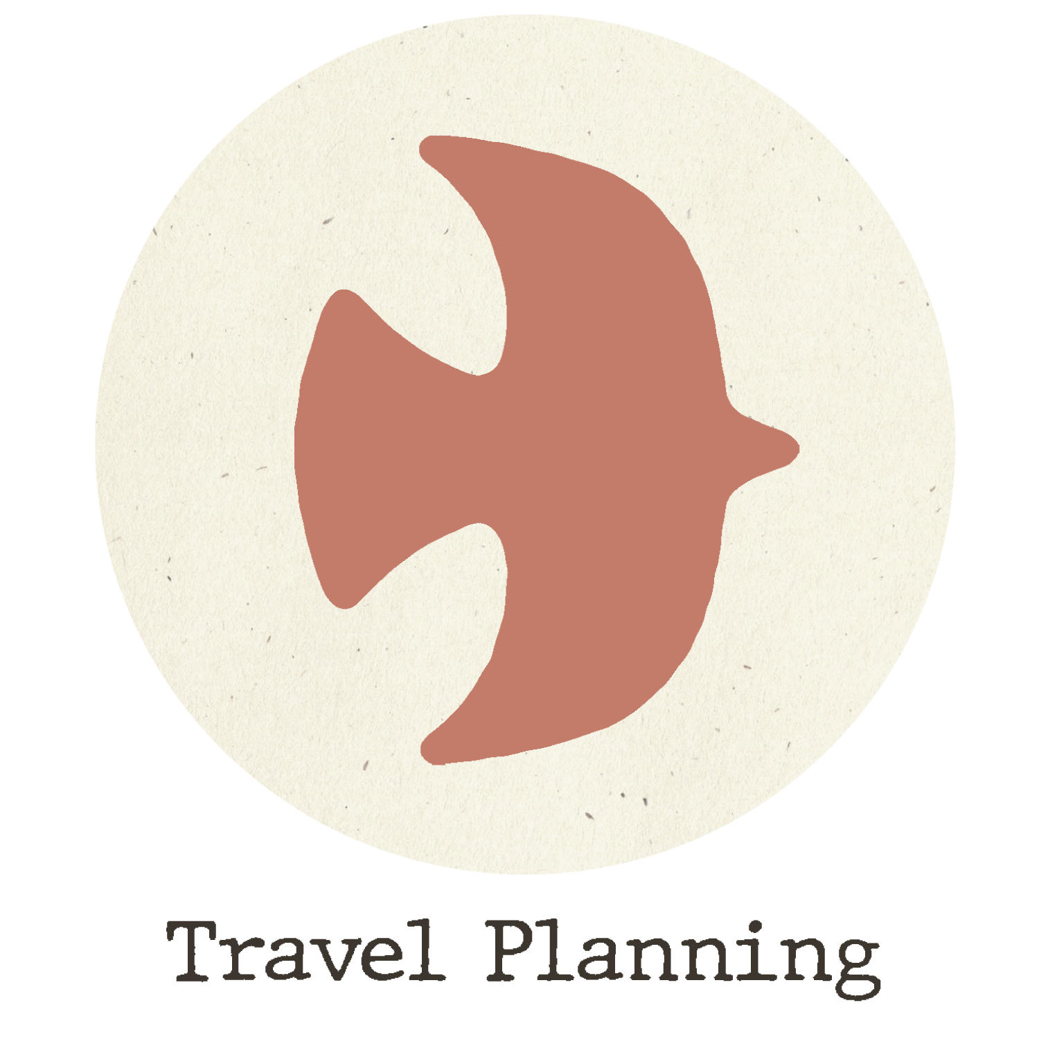 Illustration of a fish silhouette inside a circular frame, with a beige background and text at the bottom reading 'Fish Illustration'.