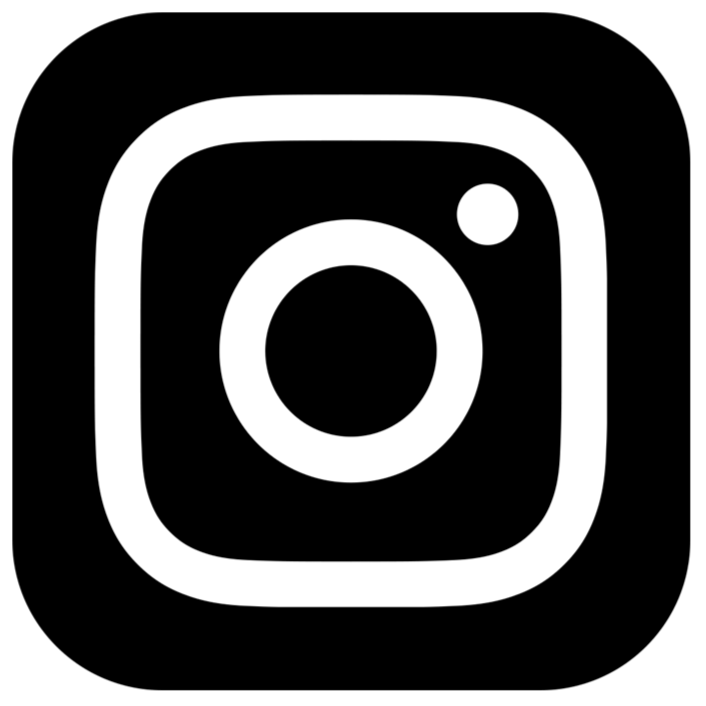 Instagram logo in black and white with a black background