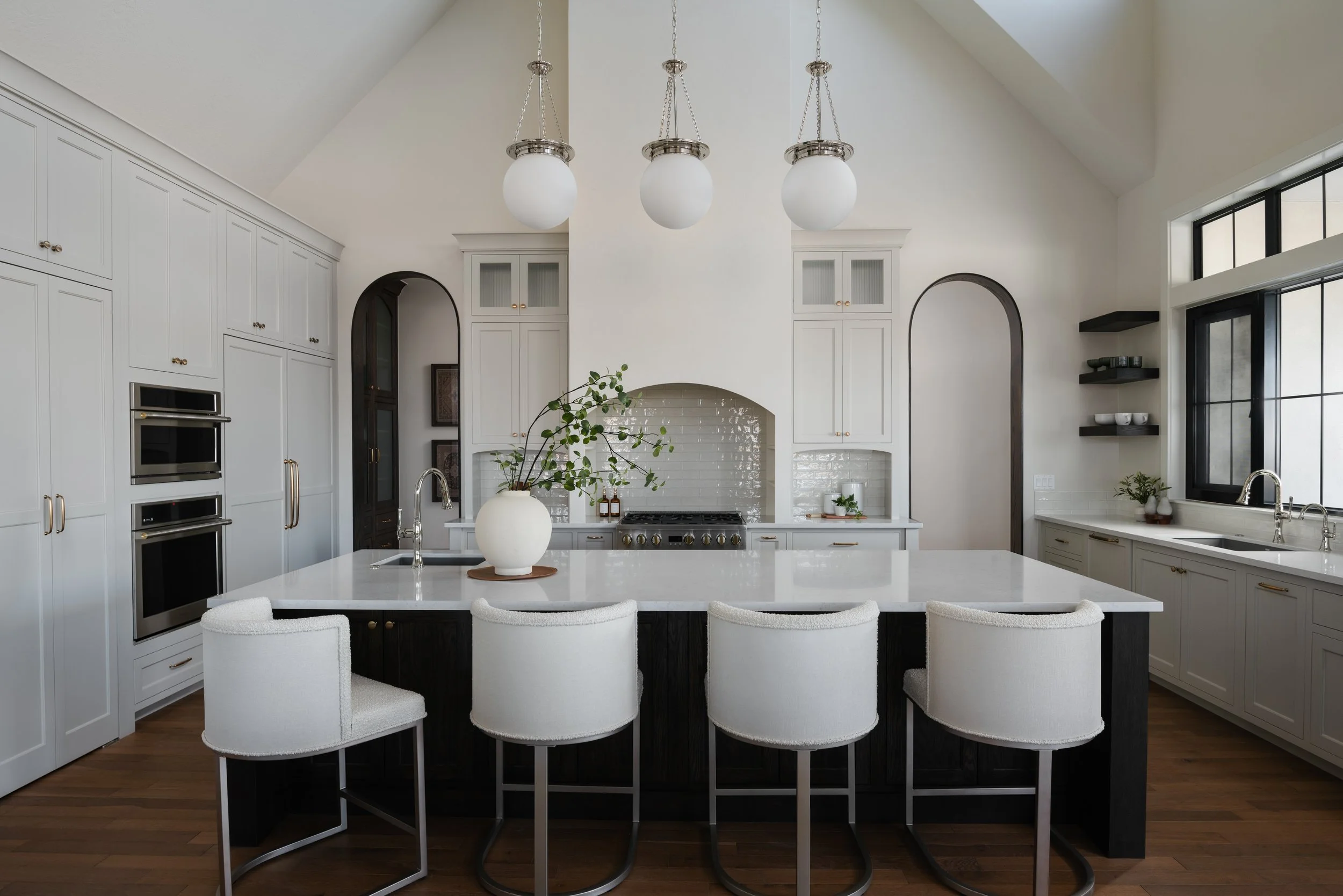 Transitional Kitchen With Arched Architectural Details Kitchen Remodel by Prestige Woodworks project photo