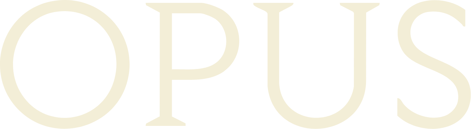 The word "OPUS" in bold, uppercase, cream-colored letters.