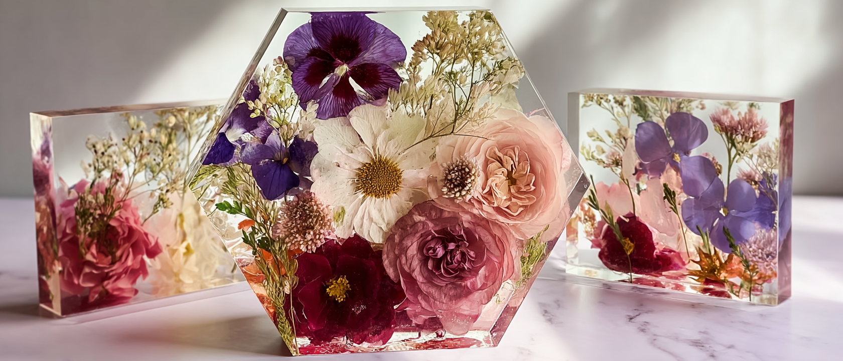 Custom Resin Flower Preservation - Hero section wedding bouquets in resin blocks.png