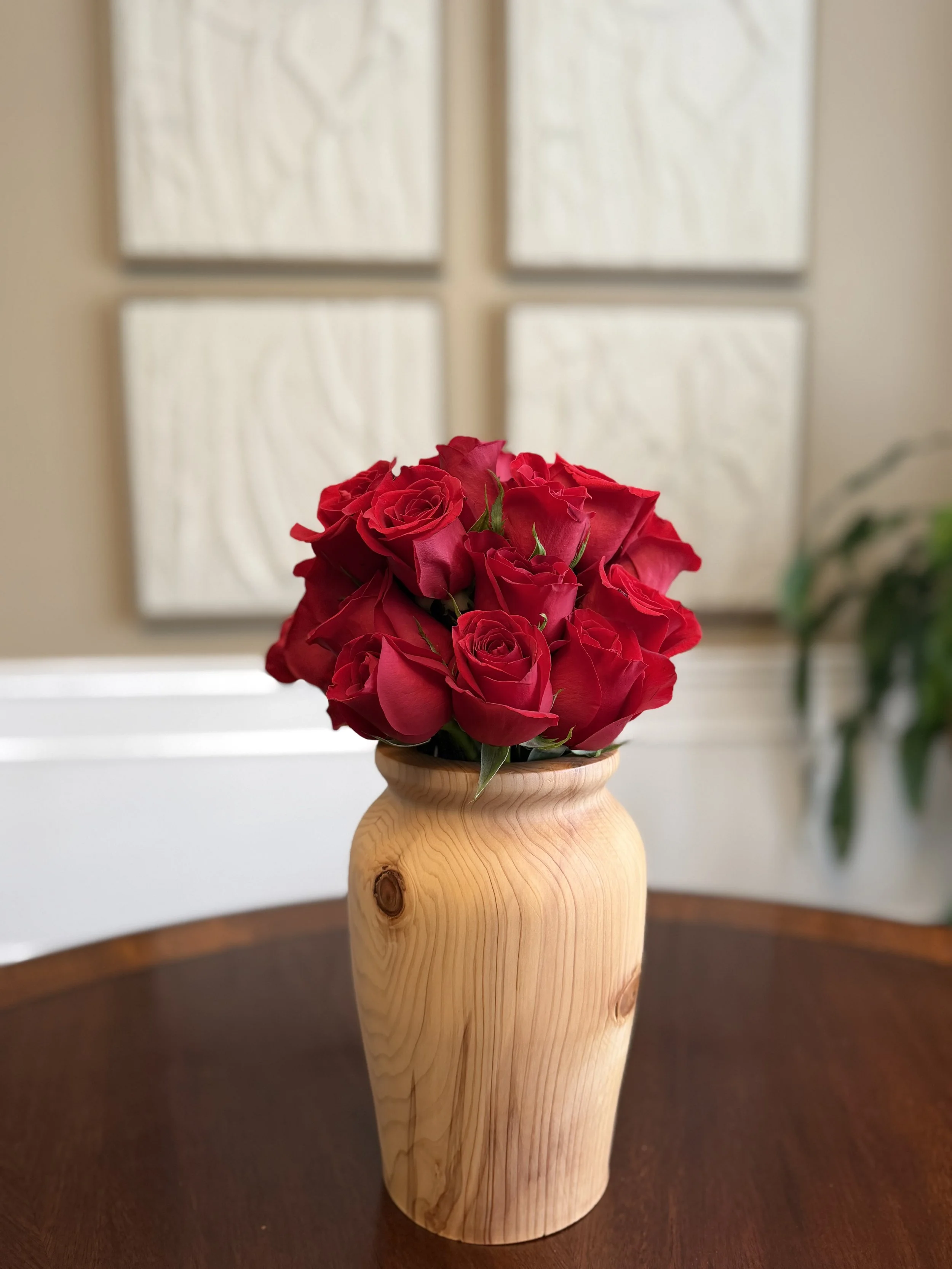 Red Eternal Roses in Cedar Vase Front View.jpeg