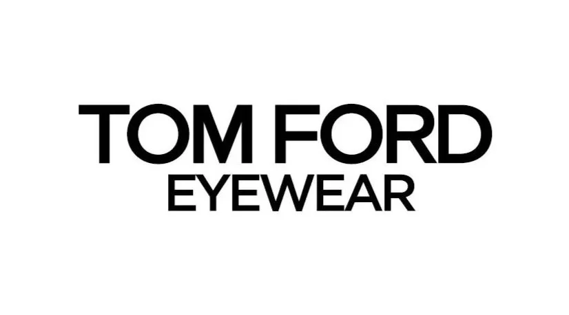 Logo for Tom Ford Eyewear with black text on a white background.