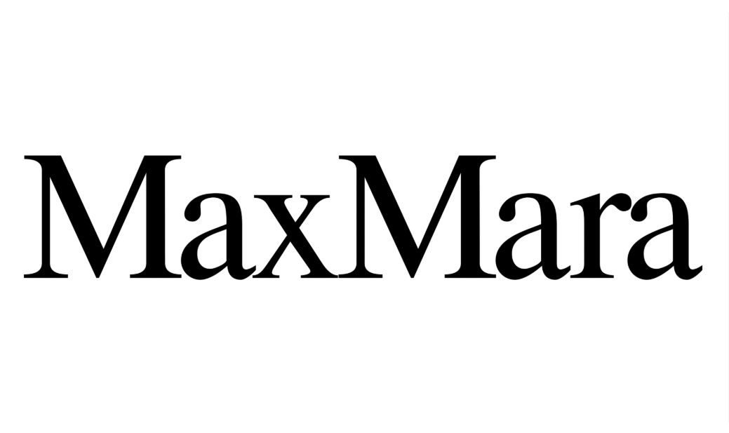 MaxMara logo in black text on a white background