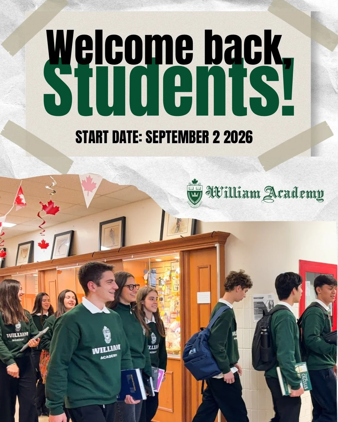 Welcome back, William Academy! 🔔✨

A brand-new school year is officially here, and we can&rsquo;t wait to see our campus buzzing with your energy, ambition, and big dreams for 2026&ndash;2027! Whether you&rsquo;re returning to familiar halls or join