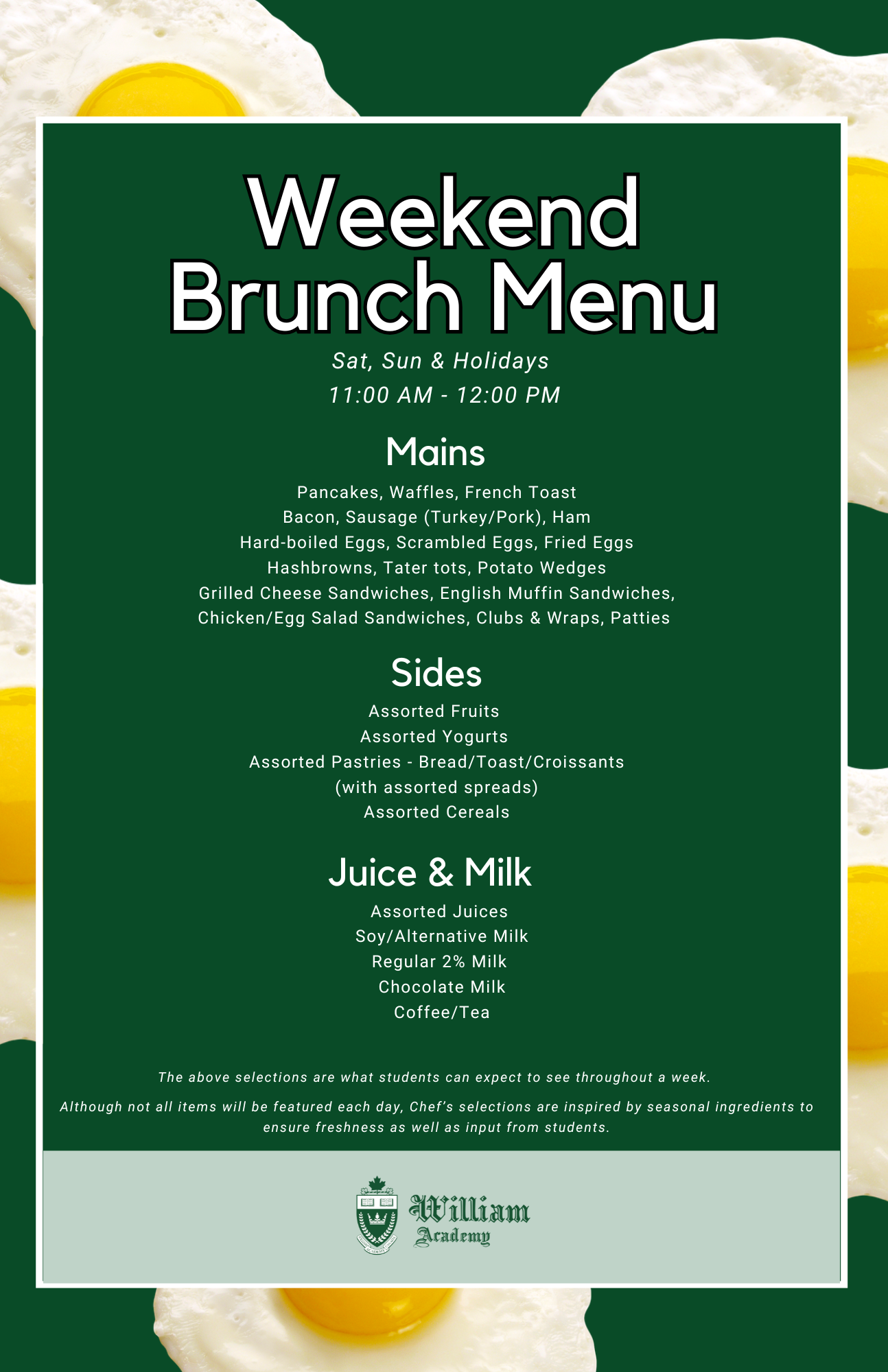 William Academy Weekend Brunch Menu.png