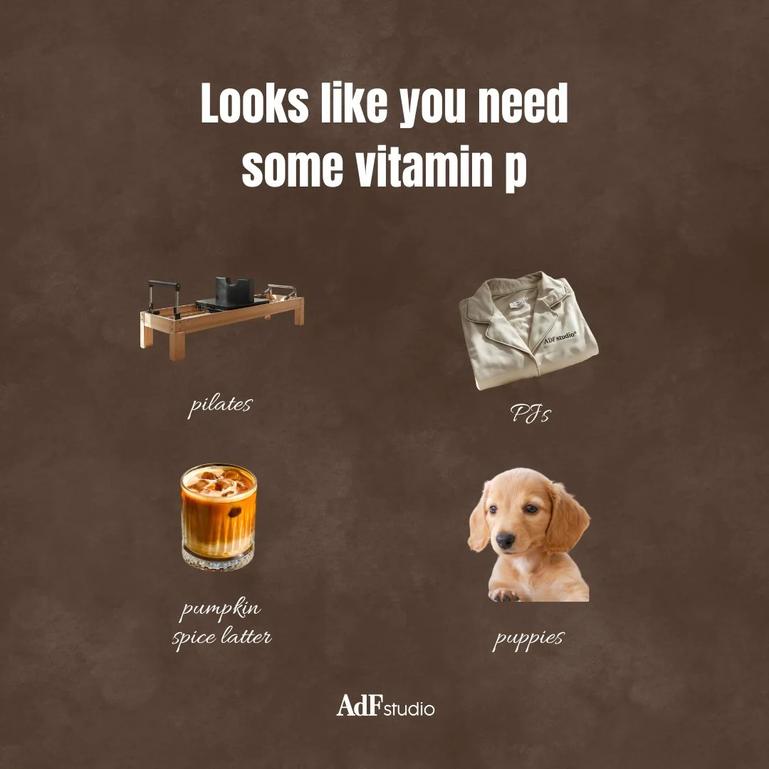 Daily dose of vitamin P: pilates, pjs, pumpkin spice &amp; puppies&hellip; the essentials 💅🏽🤎⁠
⁠
⁠
⁠
#essentials #imjustagirl #pilatesprincess #latinaowned #adfstudio #bayareapilates