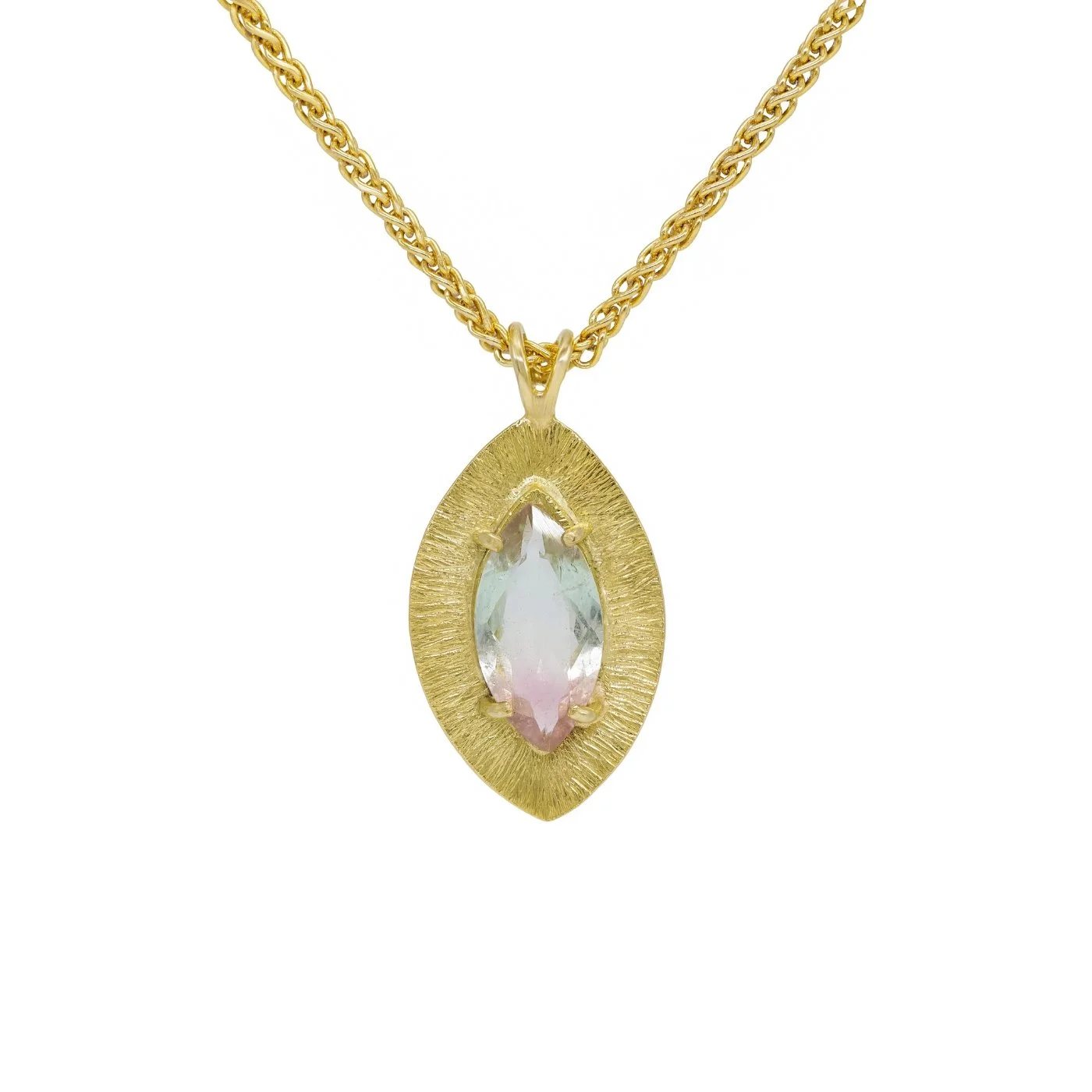 Unusual Pale Watermelon Tourmaline Pendant