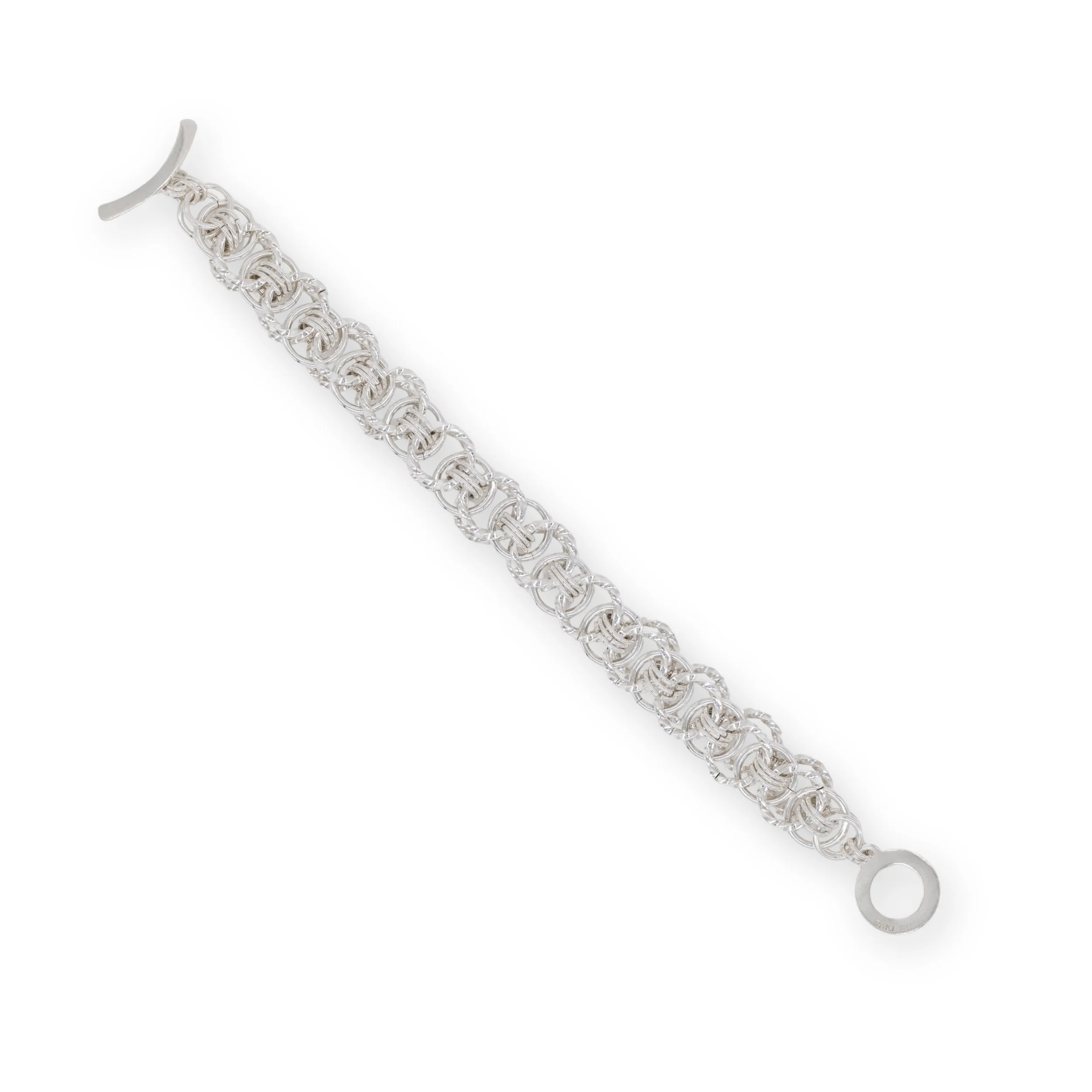 Twisted Double Wedding Ring Chainmail Bracelet