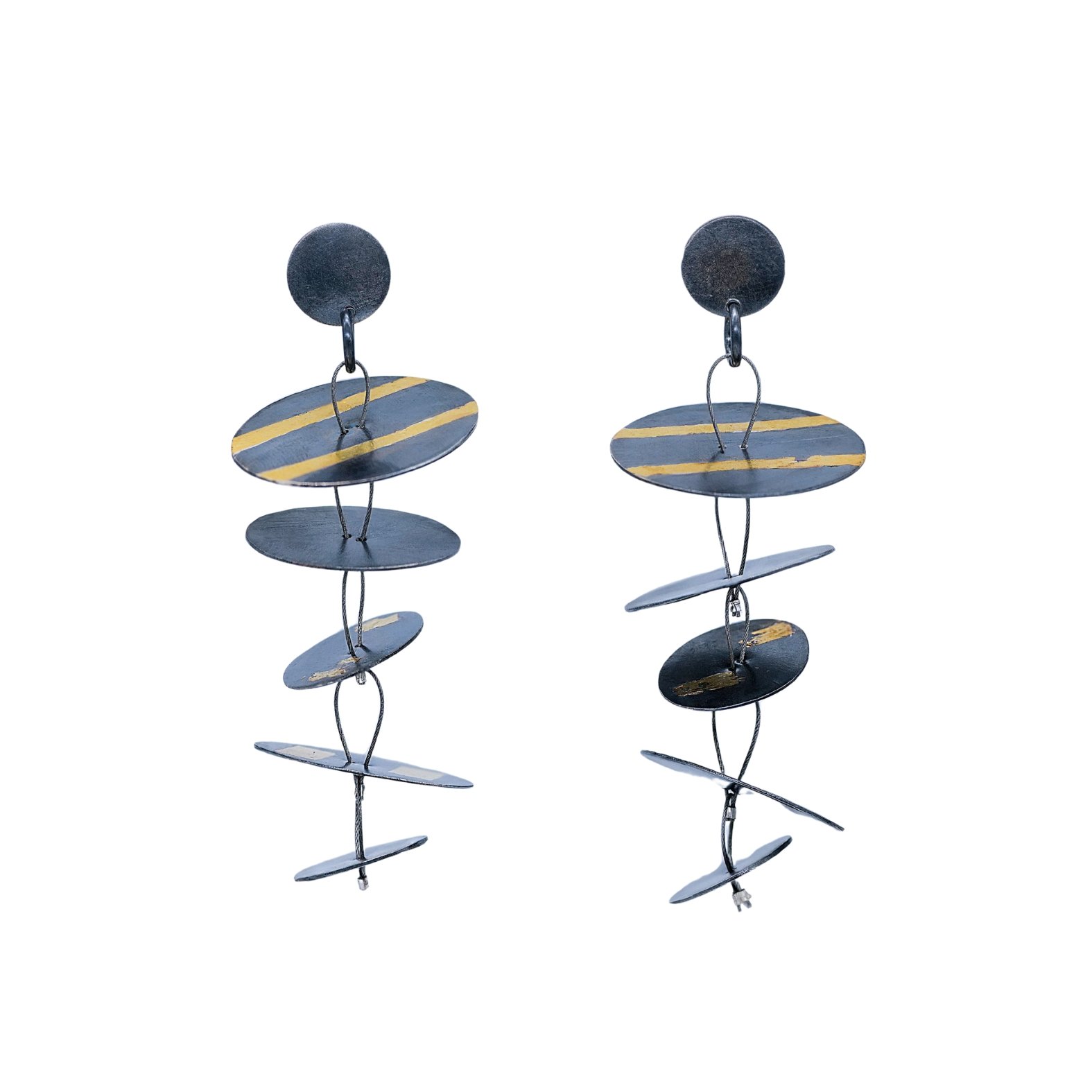Floating Oxidized Silver Earrings