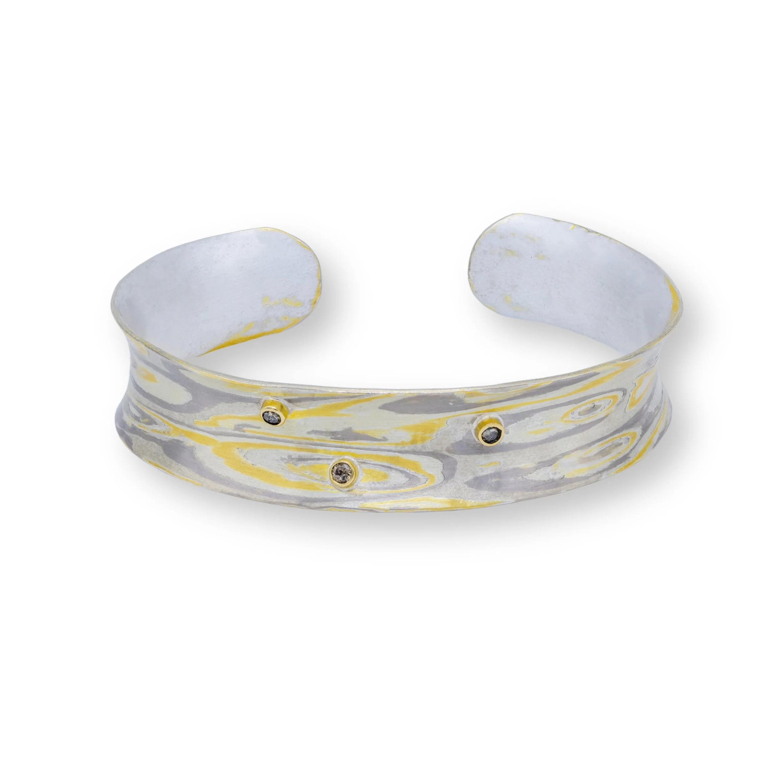 Etched Mokume Gane Cuff Bracelet