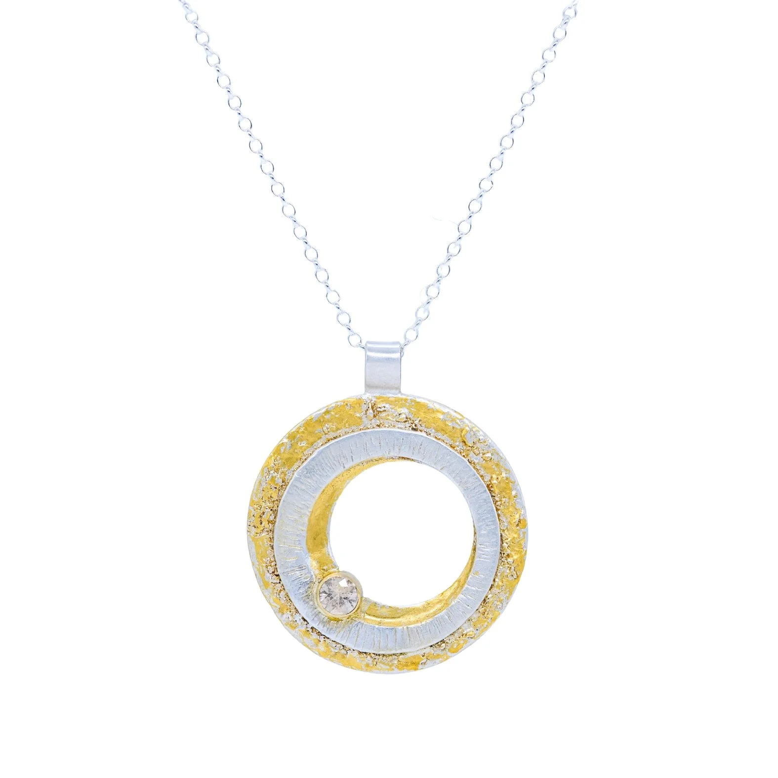 Pale Peach Sapphire Pendant