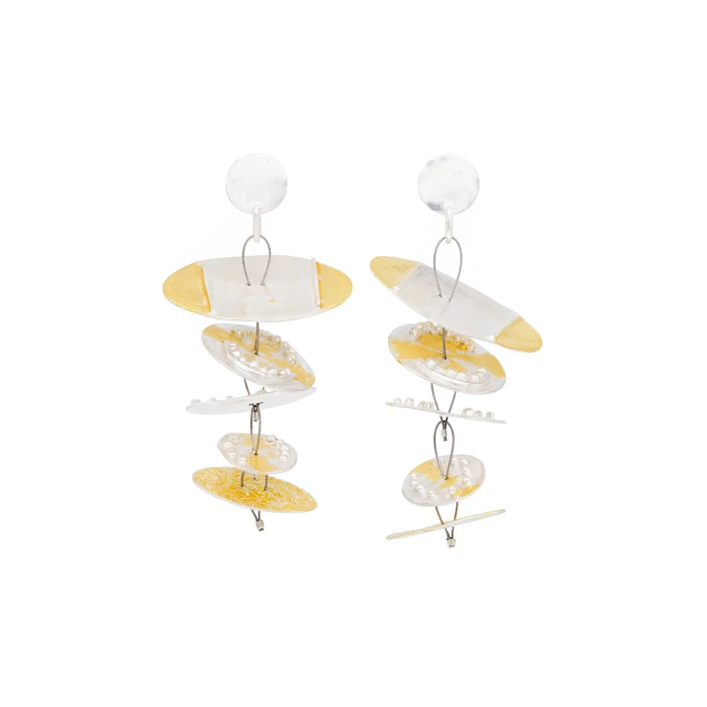 Floating Silver and Gold  Earrings