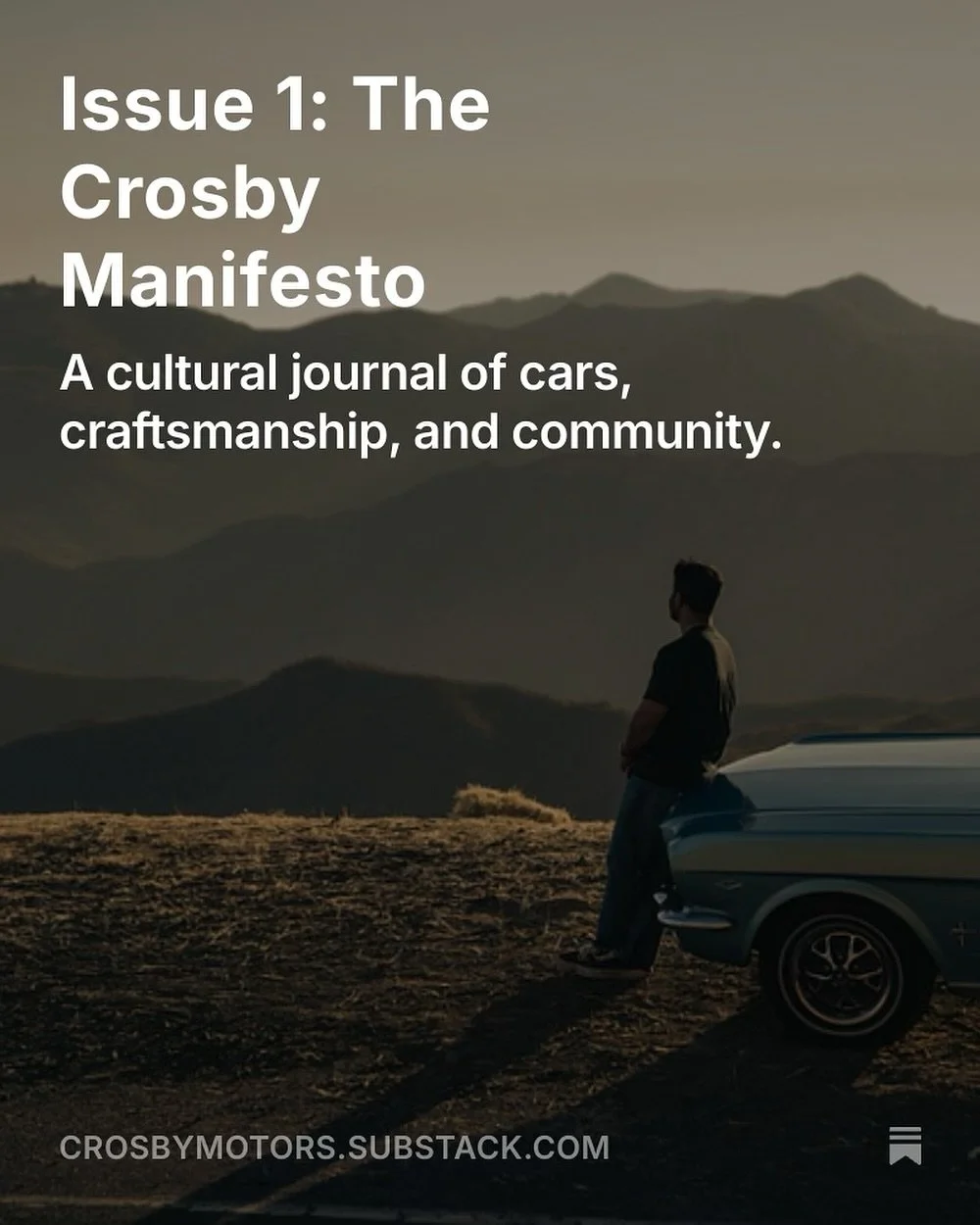 It all begins here. The Crosby Manifesto, now live on Substack.