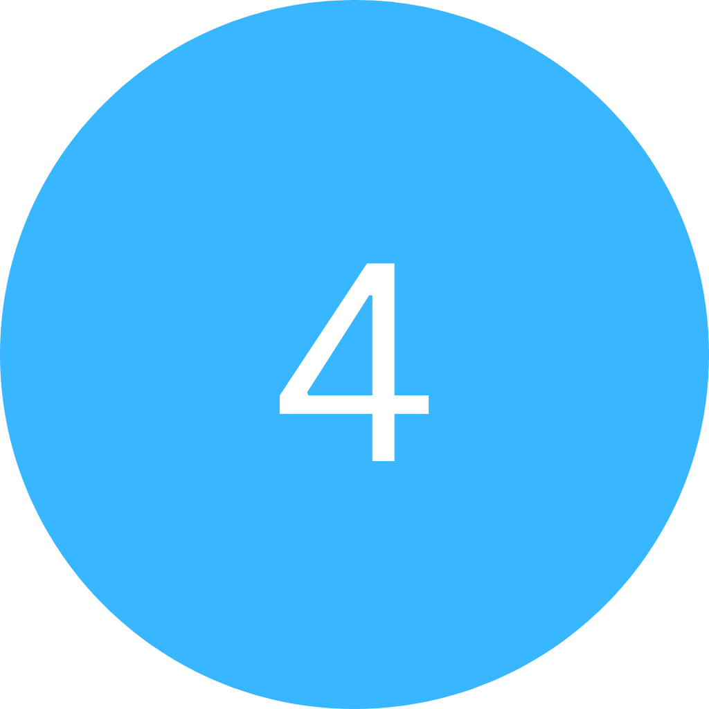 A white number 4 with a blue outer circle