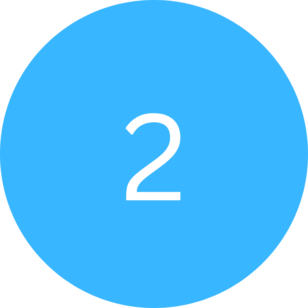 A white number 2 with a blue outer circle