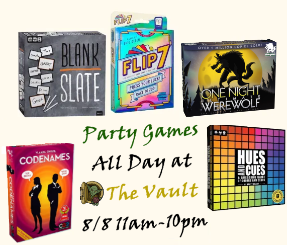 Party Game Day at the Vault