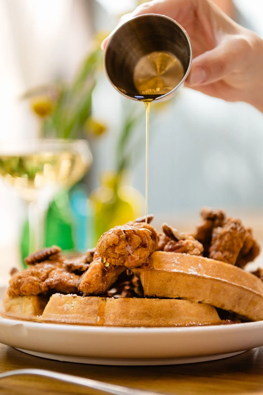  Delicious chicken and waffles photographed by Austin lifestyle photographer, Lisa Hause 