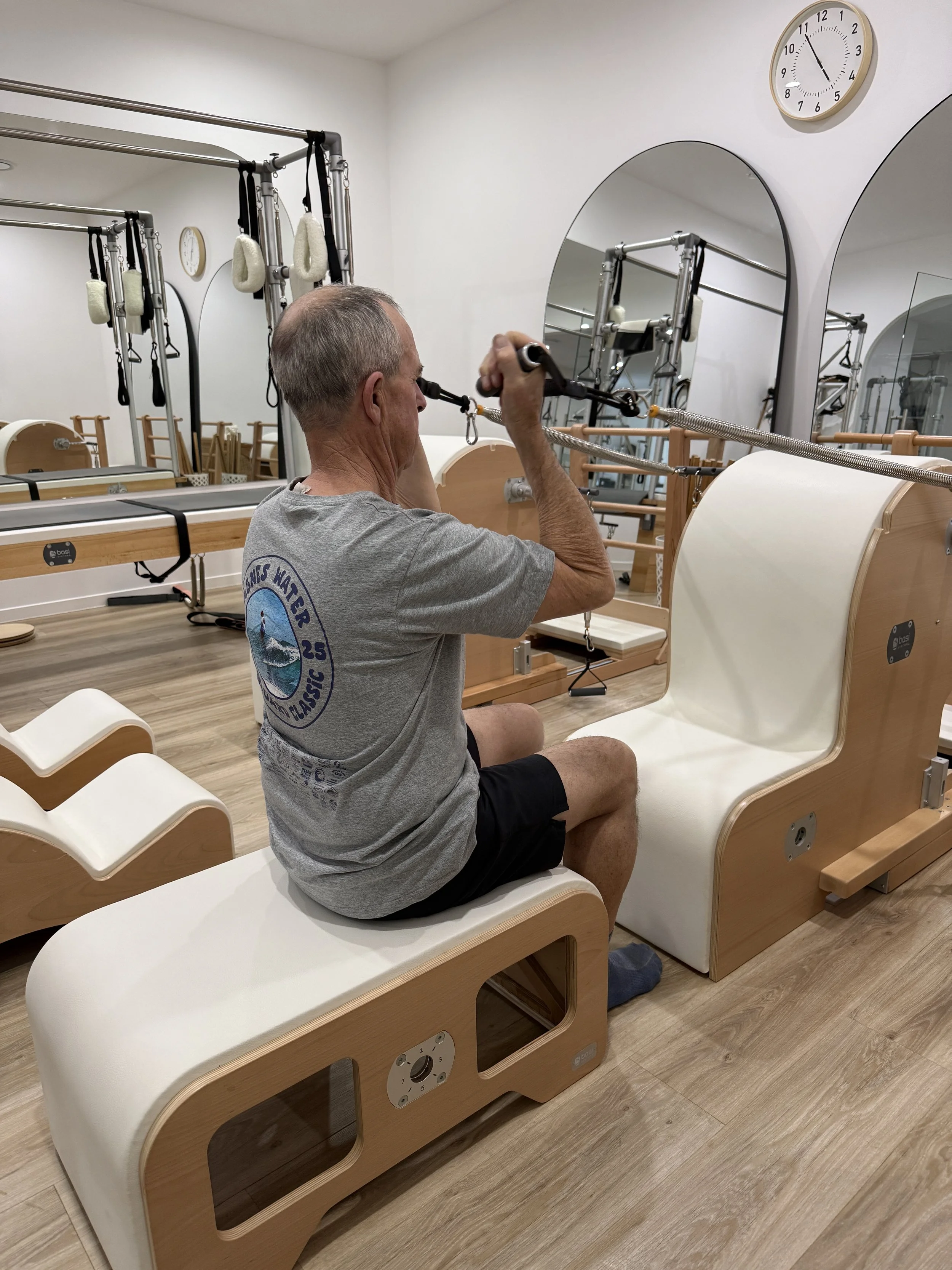 Private 1:1 working on a BASI Barrel F2 System - arm work, postural alignment and strength