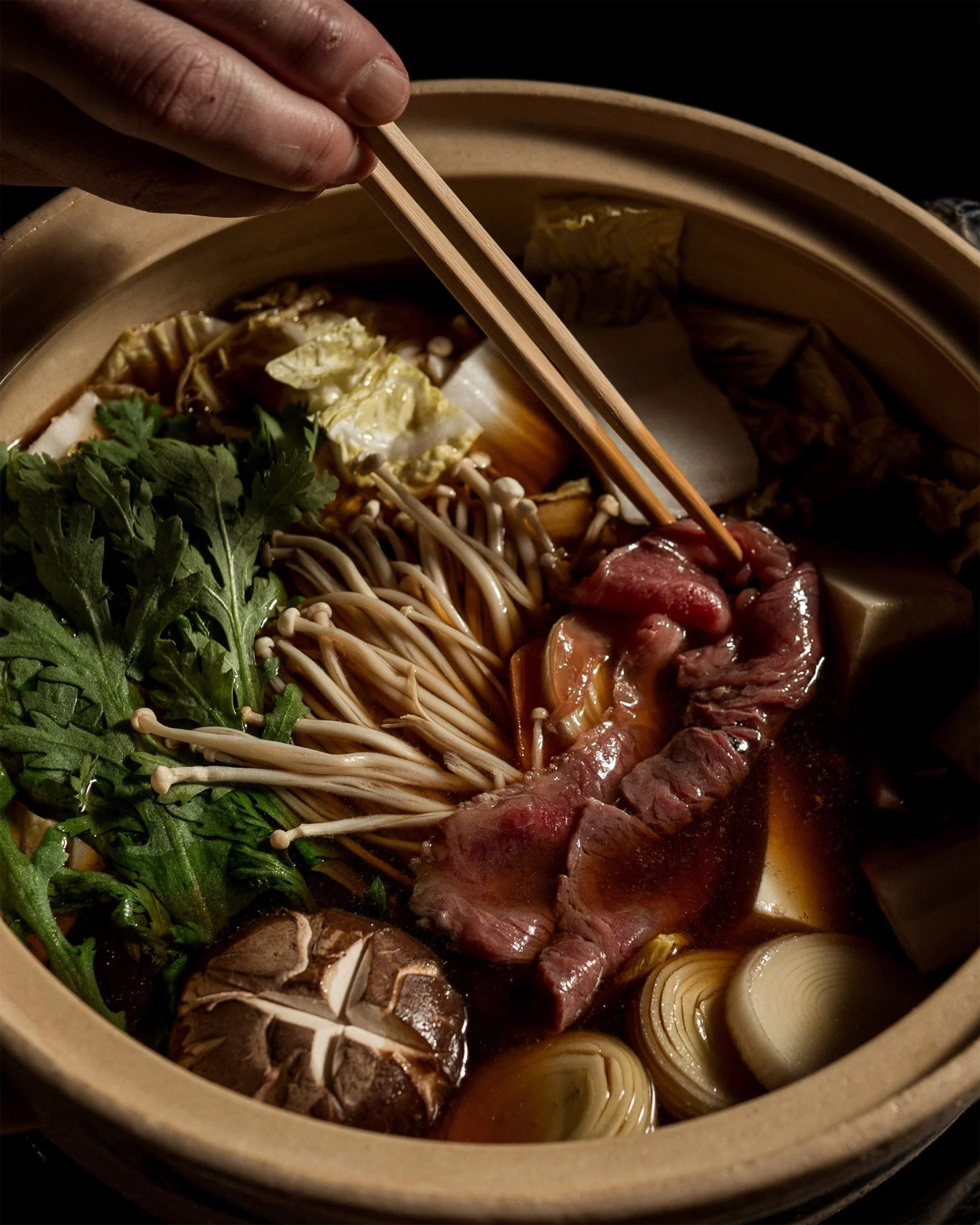 Japanese hot pot with A5 Miyazaki wagyu in Melbourne CBD