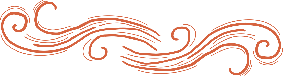 Stylized brown swirling lines on a black background.