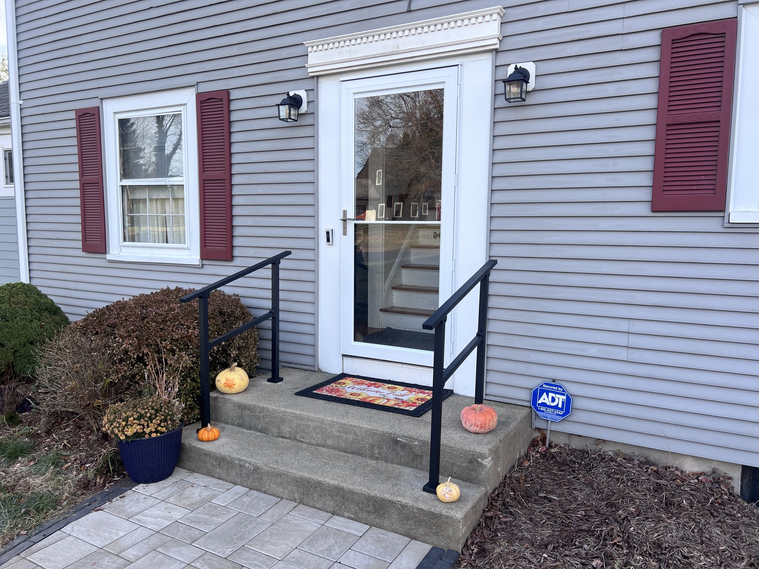 new rails and storm door installed