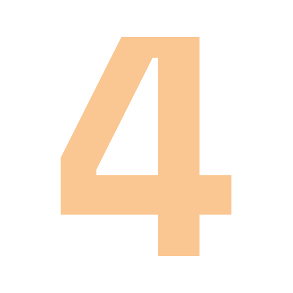 Large orange number 4 on a black background.