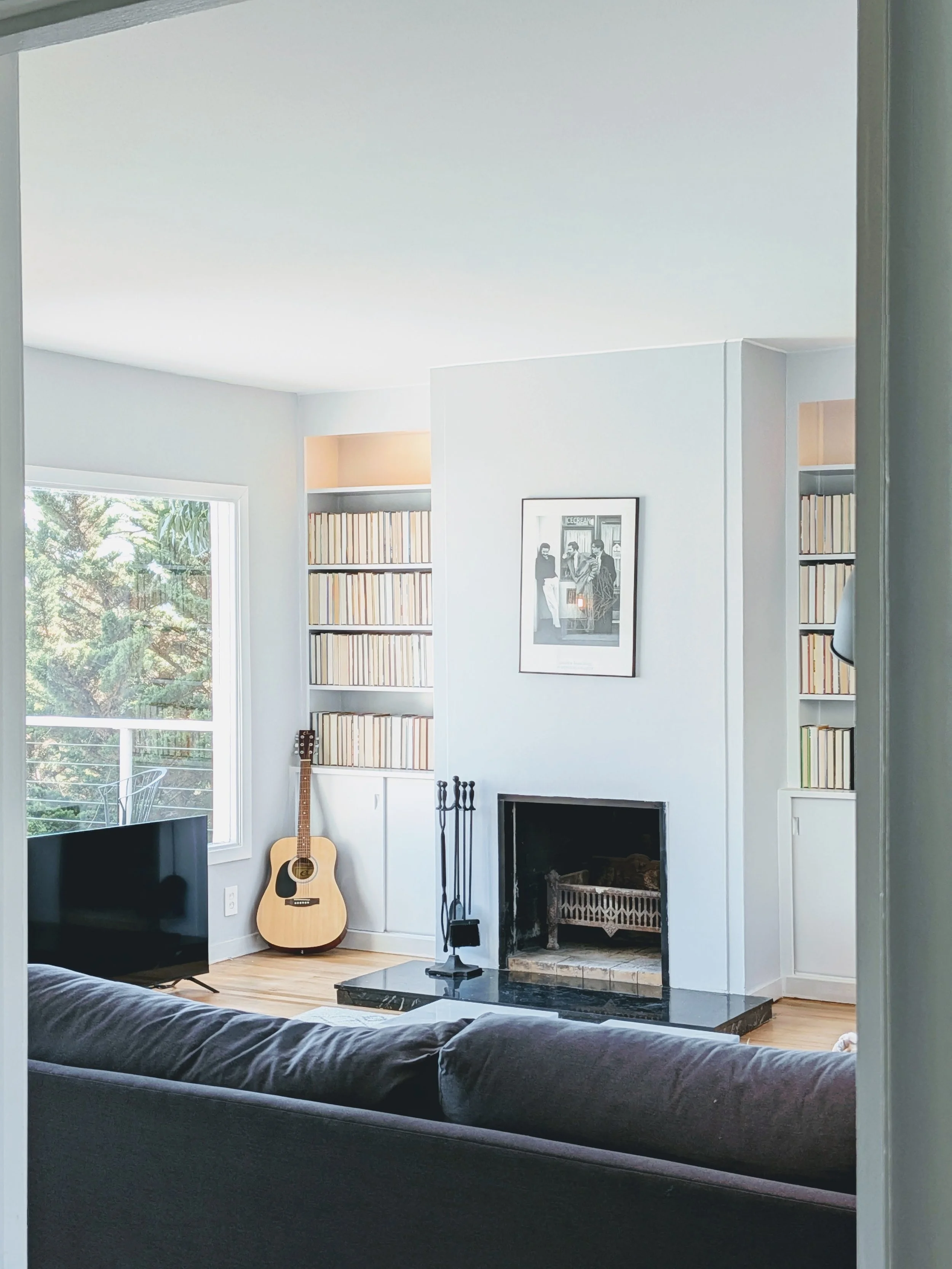 Real wood burning fire place