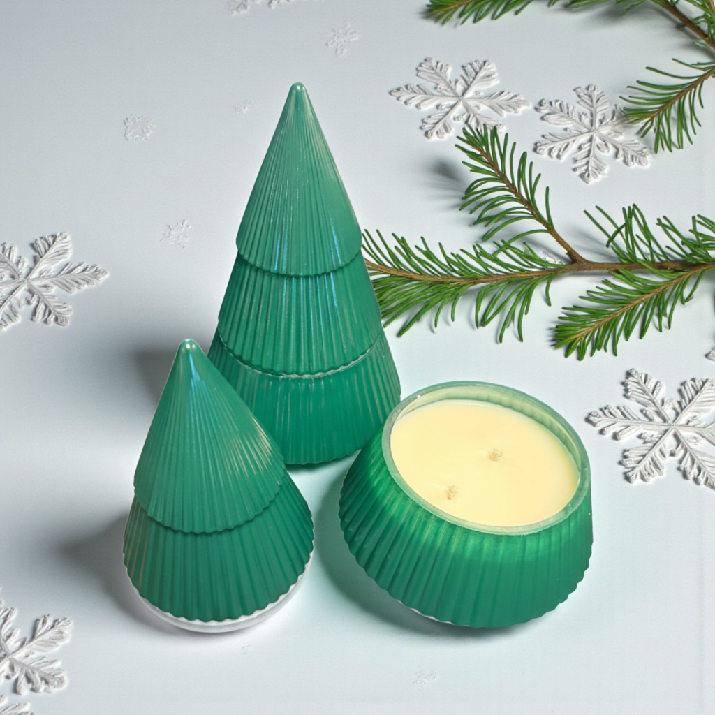 Christmas Mistletoe Glow - Limited Release Green Glass Tree