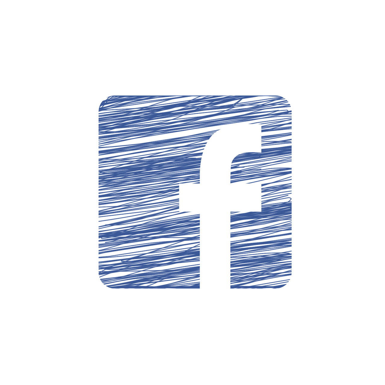 Facebook logo with a textured blue wood pattern on a black background.