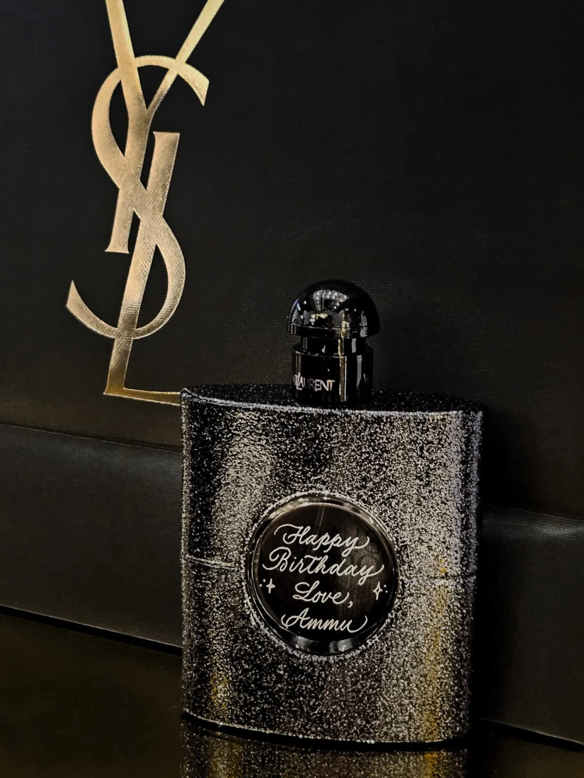 In-studio Engraving on YSL's fragrance bottle